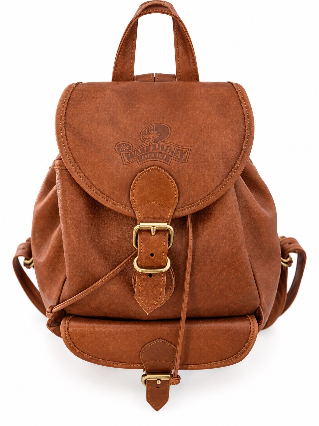 VINTAGE Walt Disney Studios Burbank Cast Member Leather Backpack Golden Fleece