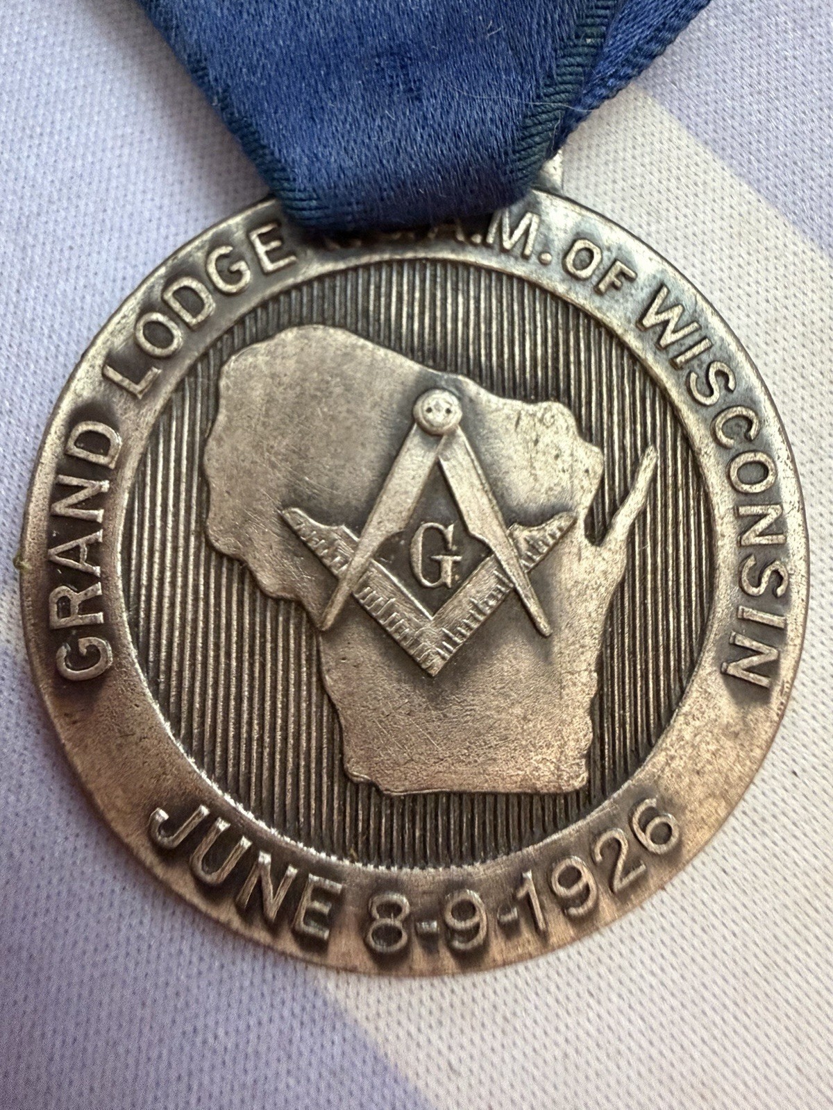 1926 Wisconsin Grand Lodge F&AM Masonic Convention Badge Medal Milwaukee