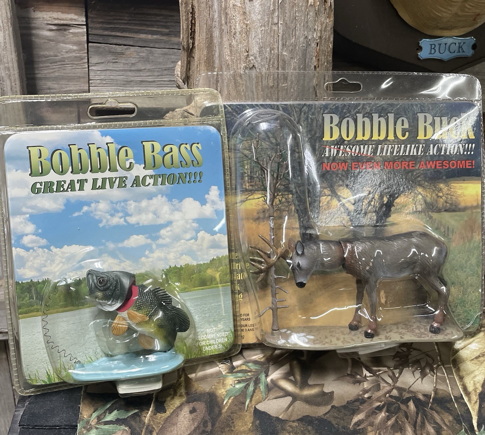 Bobble Buck and Bobble Bass Bobbleheads