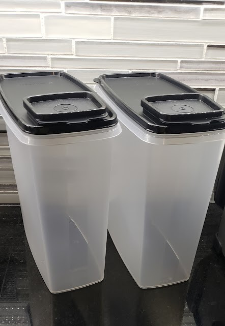 TUPPERWARE Modular Mates XL Cereal  Keeper STORER  GET 2 CONTAINERS NEW IN BLACK