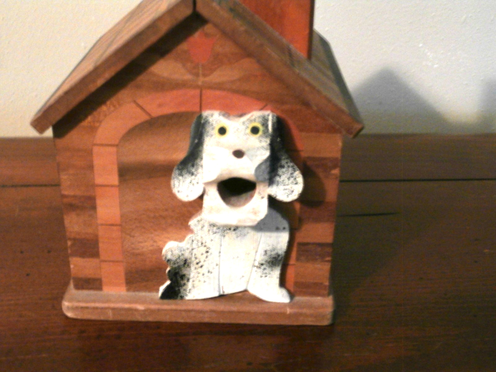 Vintage Wood Dog House Cigarette Dispenser