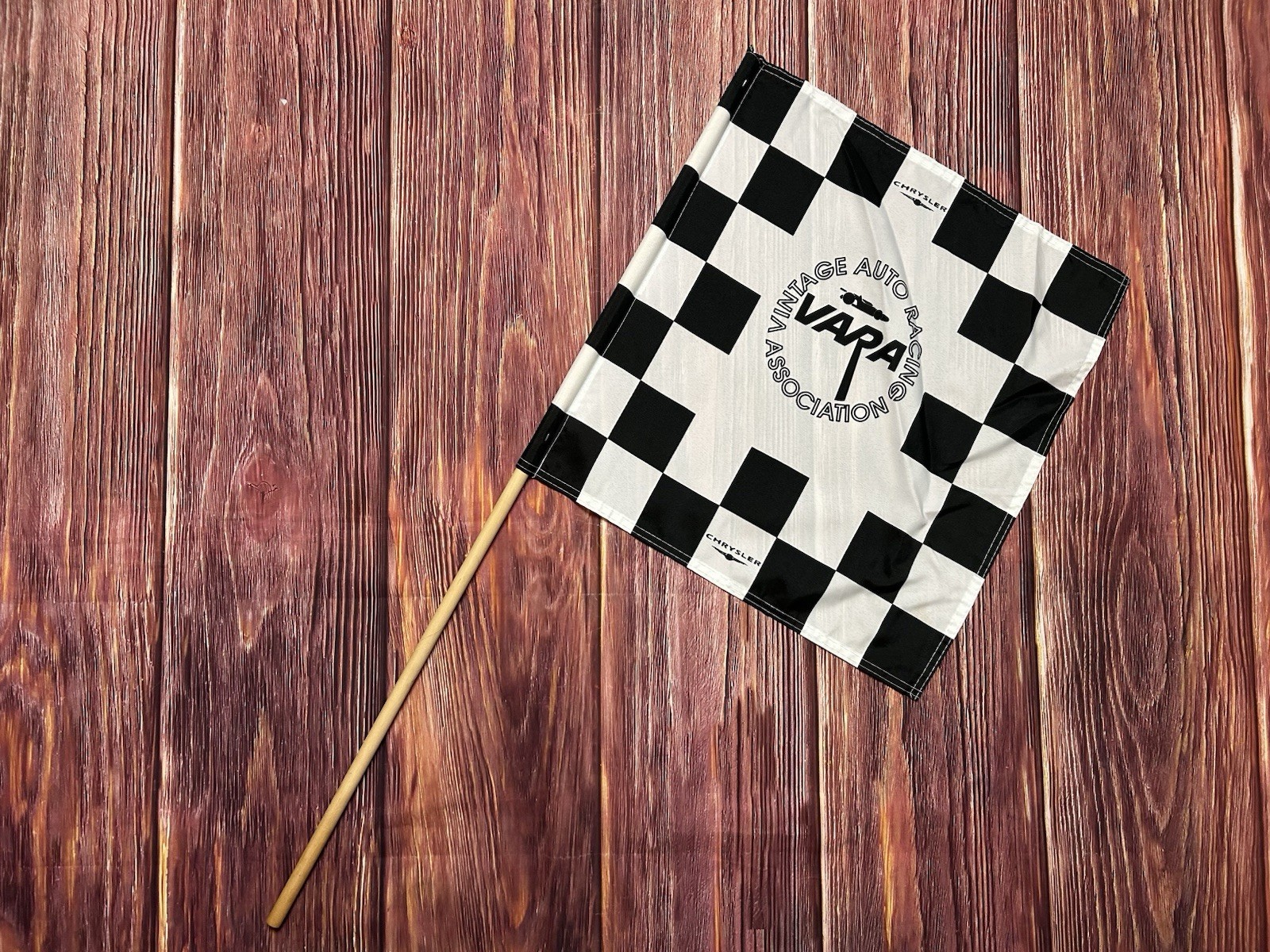 RARE Vintage VARA Chrysler Class Winner Checkered Racing Flag Award 1980s 1990s
