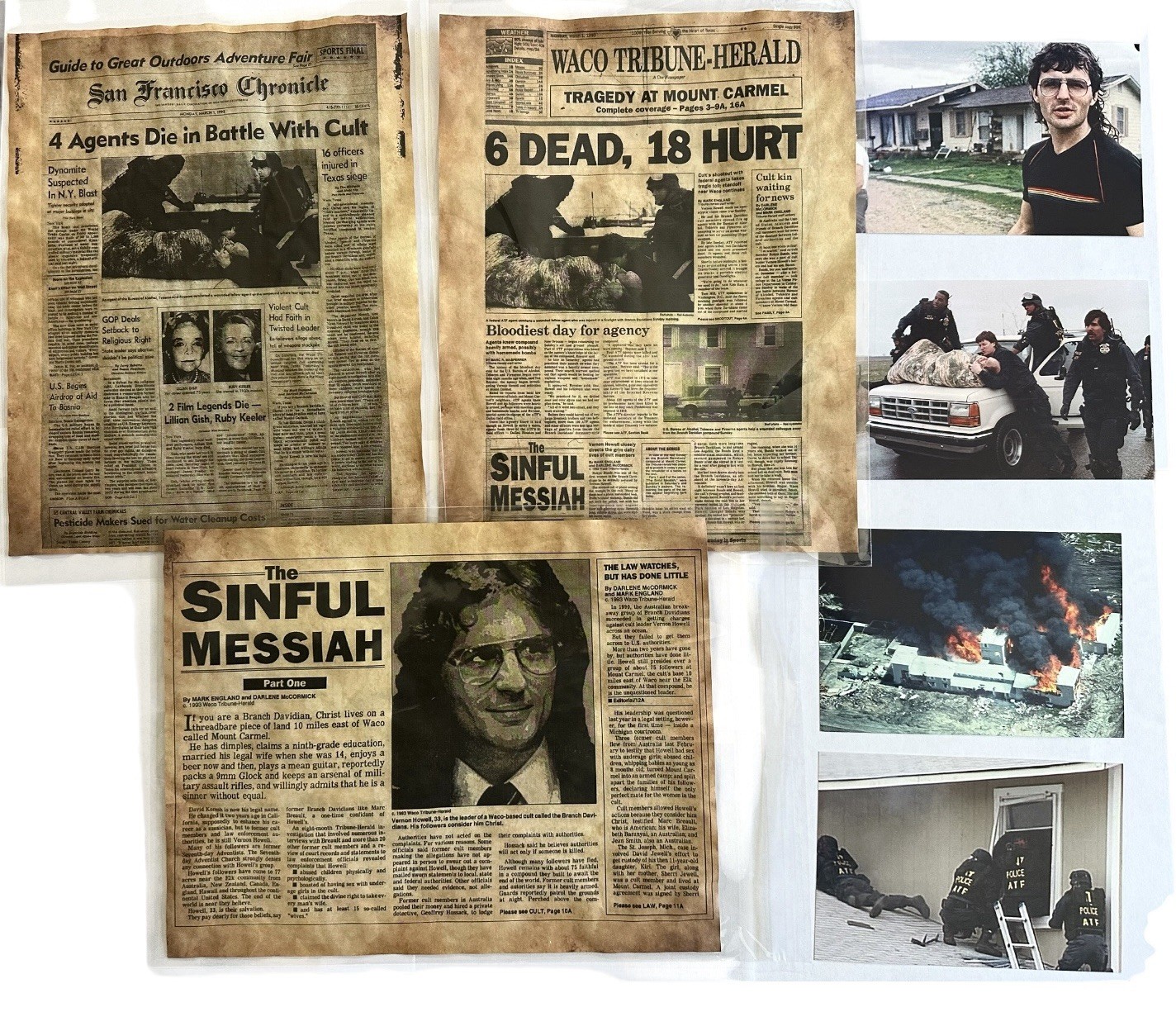 Waco Texas Siege David Koresh Newspaper Headline Pack  Waco Texas Siege David Koresh Newspaper Headline Pack 