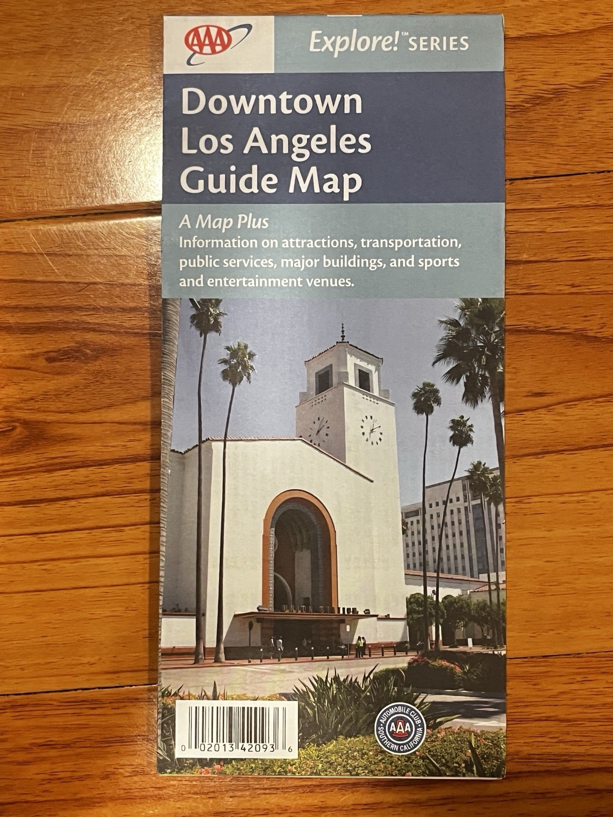 2013 AAA Downtown Los Angeles Map Space Shuttle Endeavour Union Station LA Live⁠