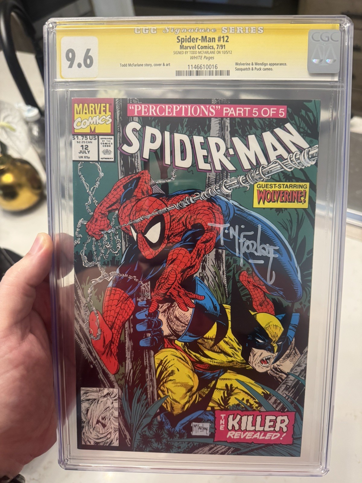 SPIDER-MAN #12 CGC SS 9.6 SIGNED TODD MCFARLANE - WOLVERINE STORY