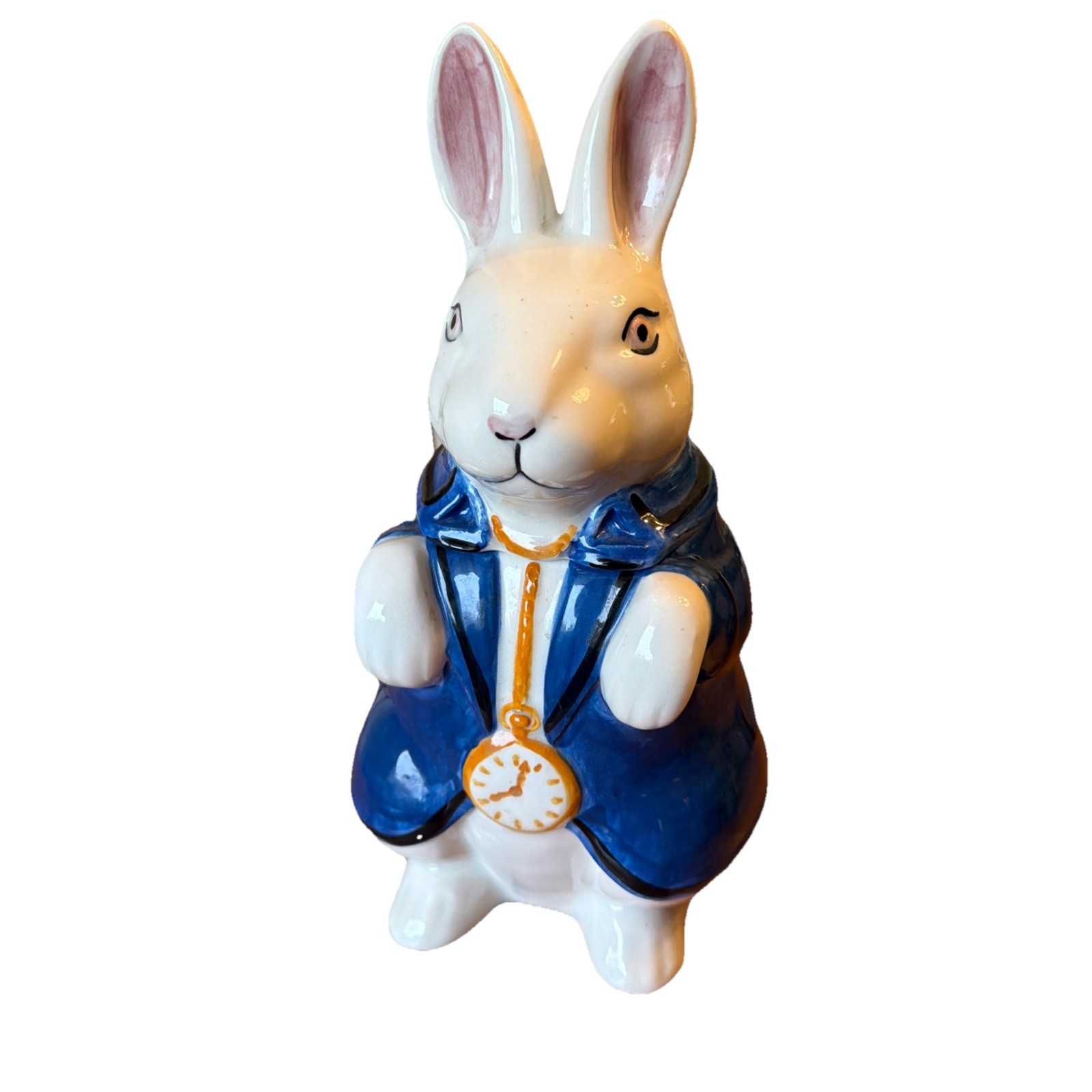 Vintage Laurie Gates Alice in Wonderland White Rabbit Cookie Jar N.S. Gustin EUC