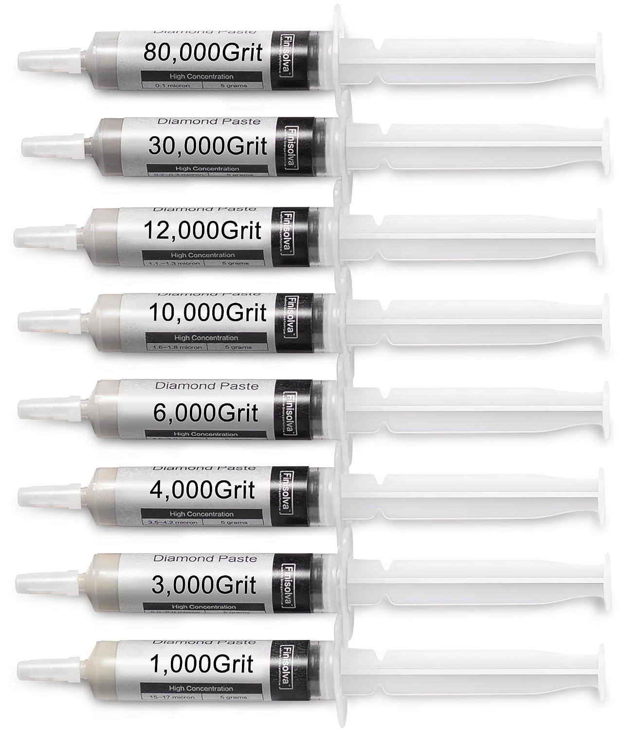 Diamond Paste Polishing and Lapping Compound Kit, 8 Pack, 1,000-80,000 Grit Diamond Paste Polishing and Lapping Compound Kit, 8 Pack, 1,000-80,000 Grit