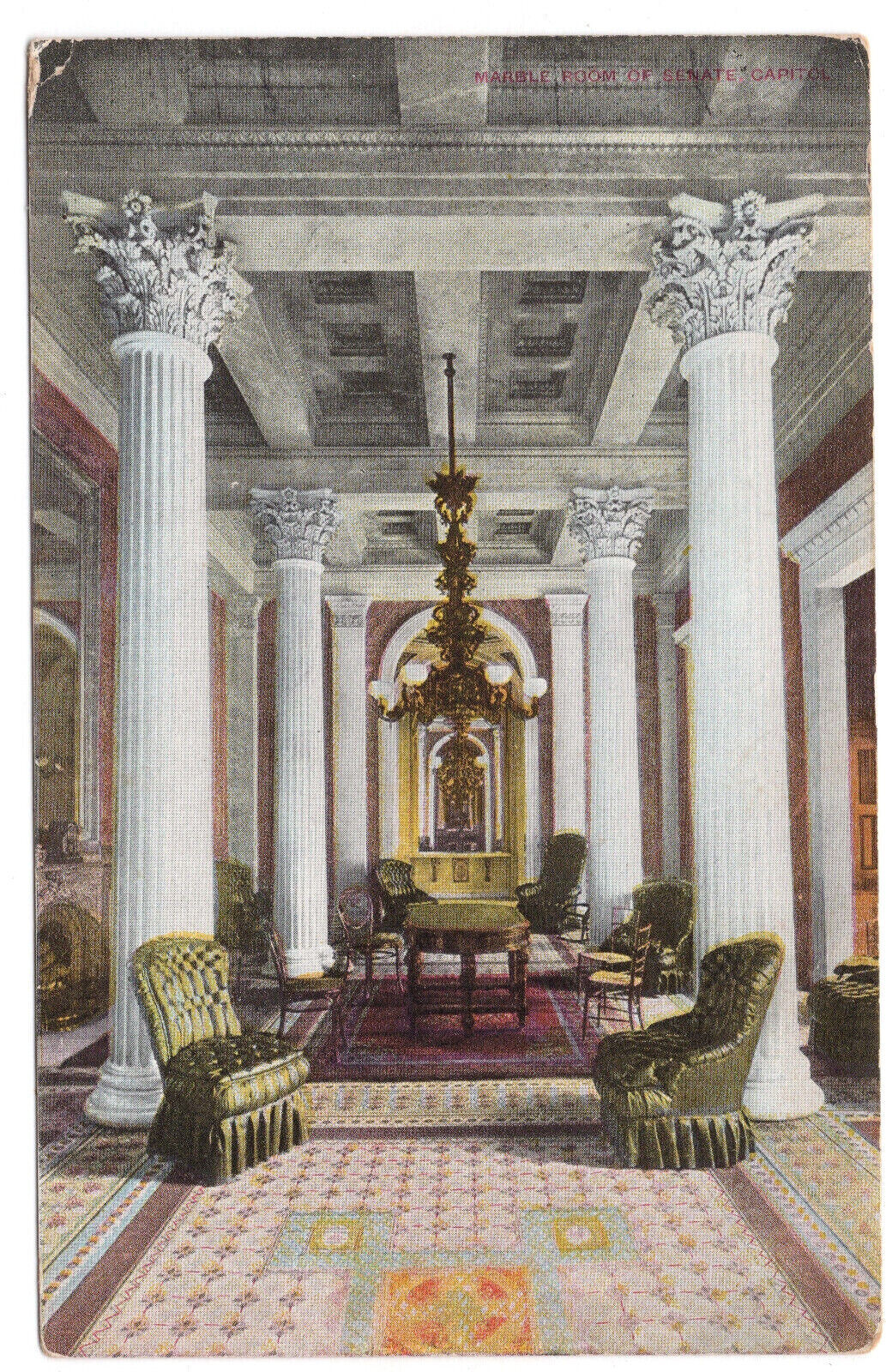 1907-1915 Washington D.C. Postcard DC Marble Room of The Senate US Capitol DB