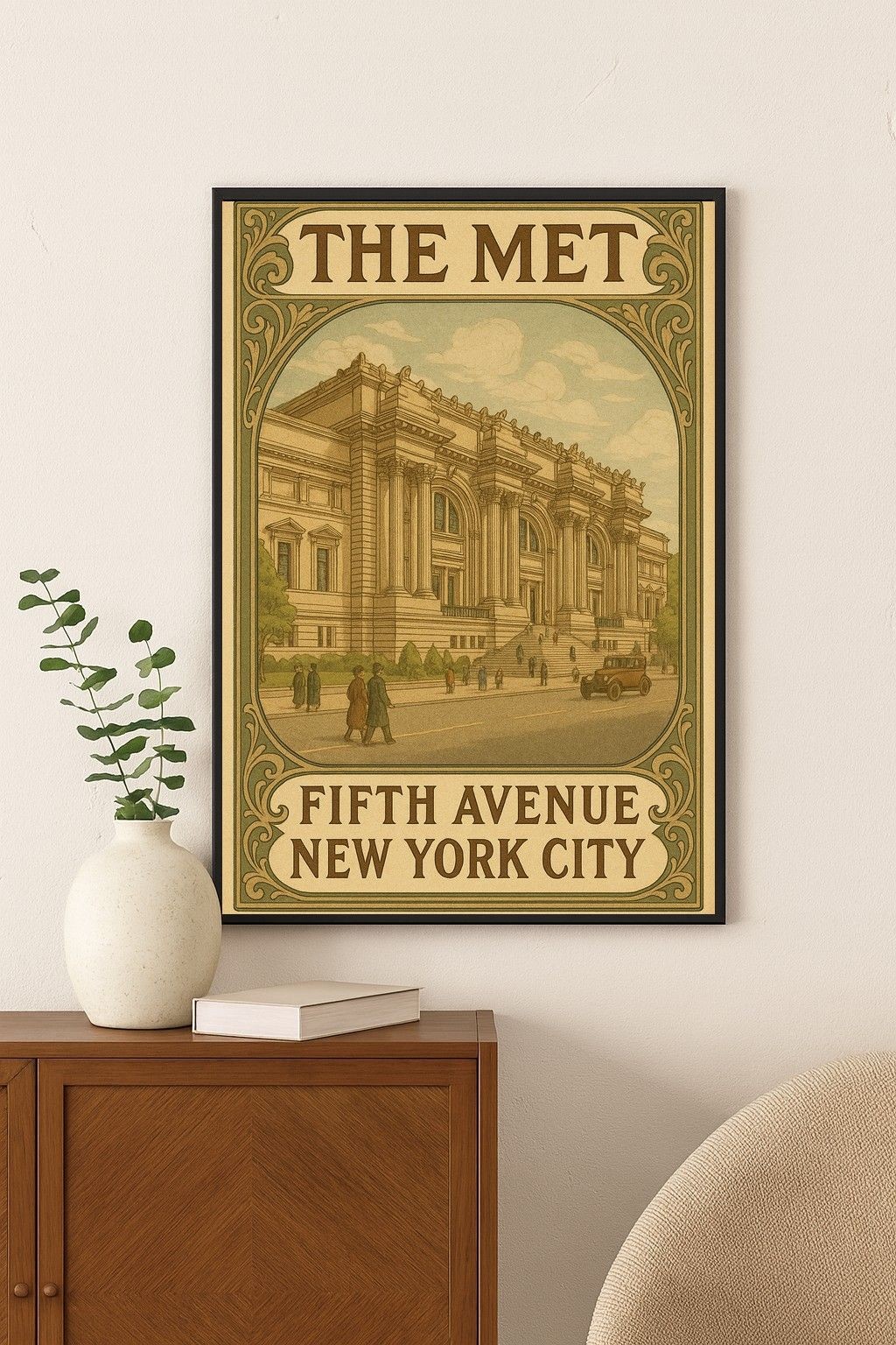 The Met Fifth Avenue Poster - Vintage Style Art Print 24x36 The Met Fifth Avenue Poster - Vintage Style Art Print 24x36