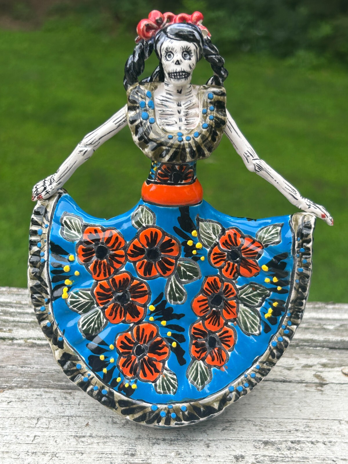 Bailarina Dancer Catrina Mini Talavera Statue 7 Bailarina Dancer Catrina Mini Talavera Statue 7