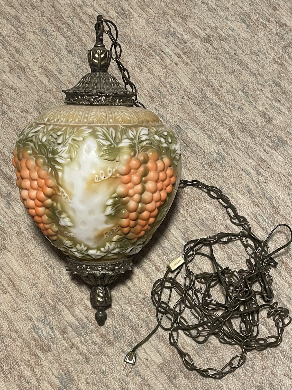 Vintage Mid Century Hanging SWAG LAMP Glass Falkenstein Grapes Works MCM Vintage Mid Century Hanging SWAG LAMP Glass Falkenstein Grapes Works MCM