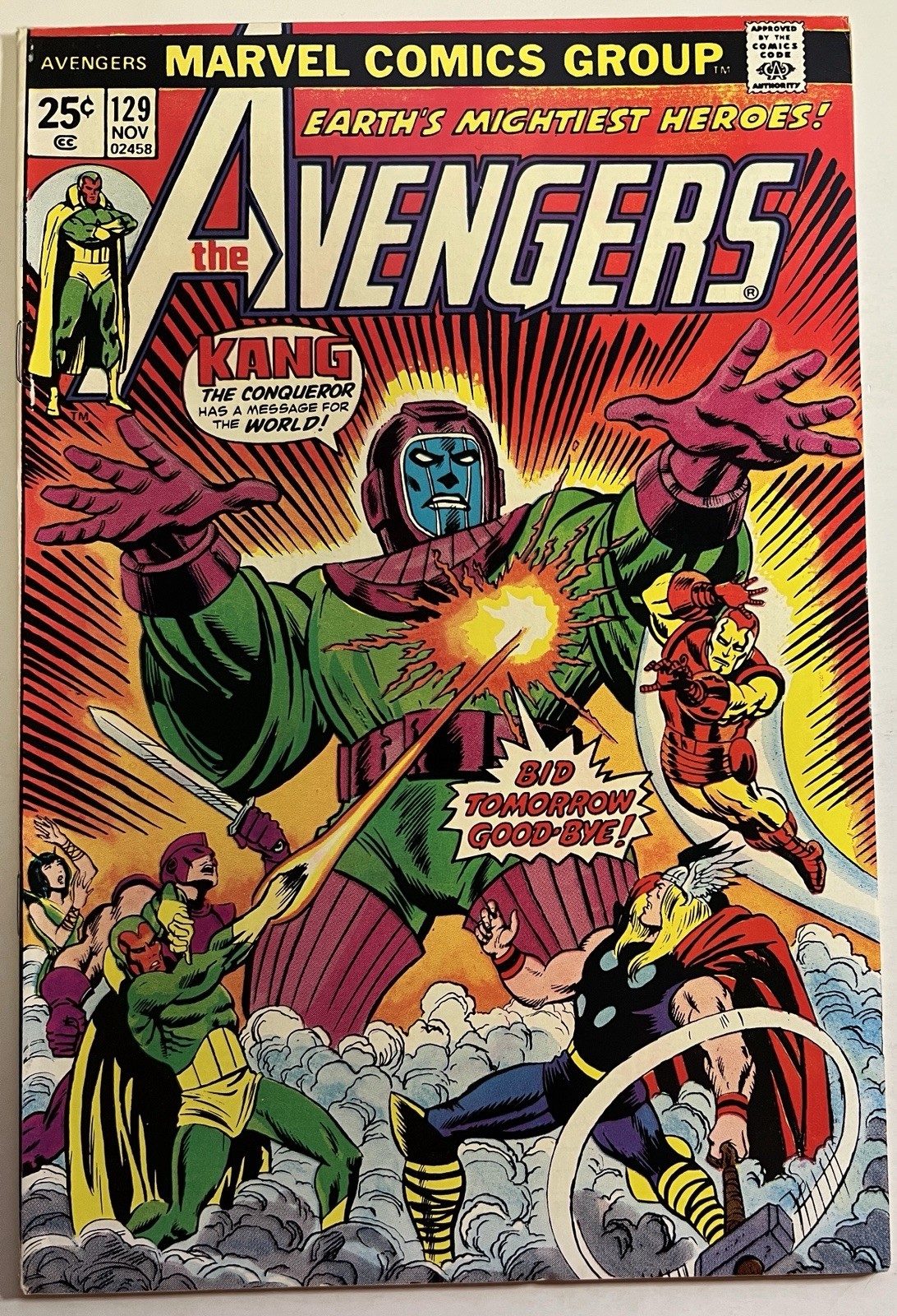 Avengers #129 VF- 7.5 Kang the Conqueror Appearance 1974