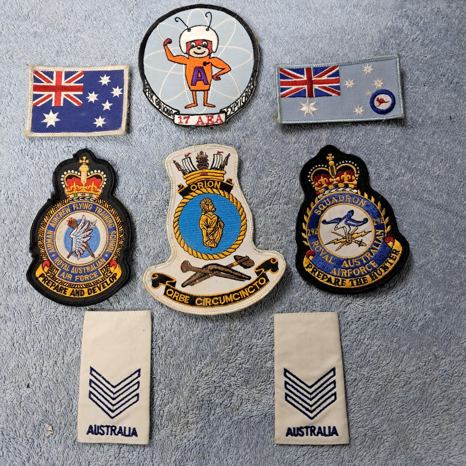 Rare set of P3C Orion aircrew NCO cadet AEA patches including RAN sub patch Rare set of P3C Orion aircrew NCO cadet AEA patches including RAN sub patch