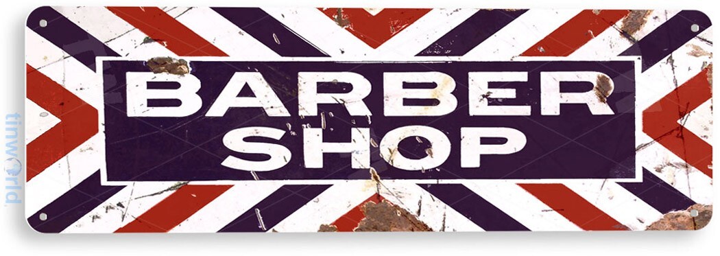 TIN SIGN Barber Shop, Rustic, Barber Shop, Shave, Barber Pole, Metal Décor, A901