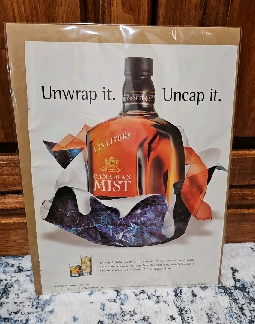 Vintage Canadian Mist Christmas Print Ad Magazine Ad Liquor Collectible