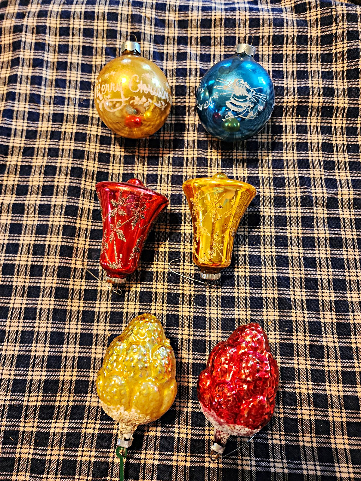Vintage Blown Glass Christmas Ornaments