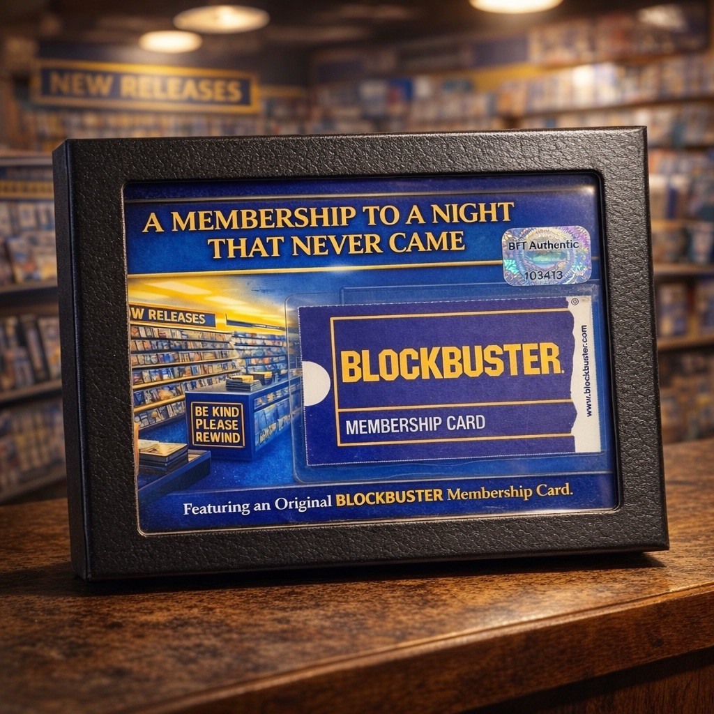 Authentic Blockbuster Membership Card Display – Retro Video Store Memorabilia