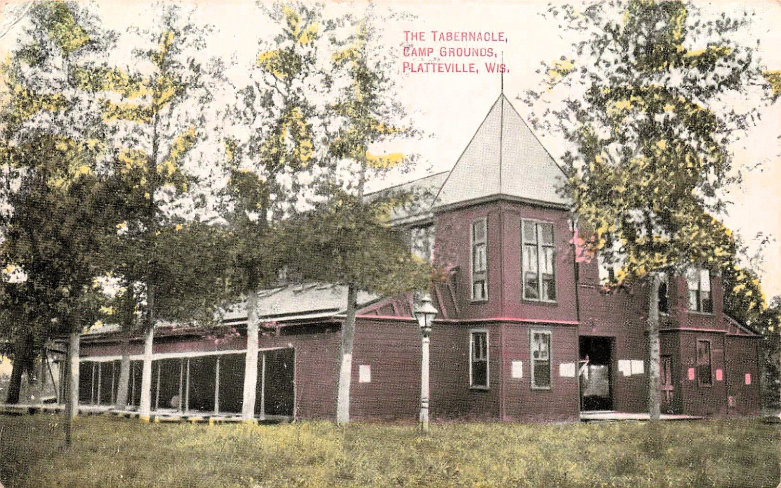 Platteville WI Wisconsin Tabernacle Camp Grounds now Mound View Park Postcard 1A