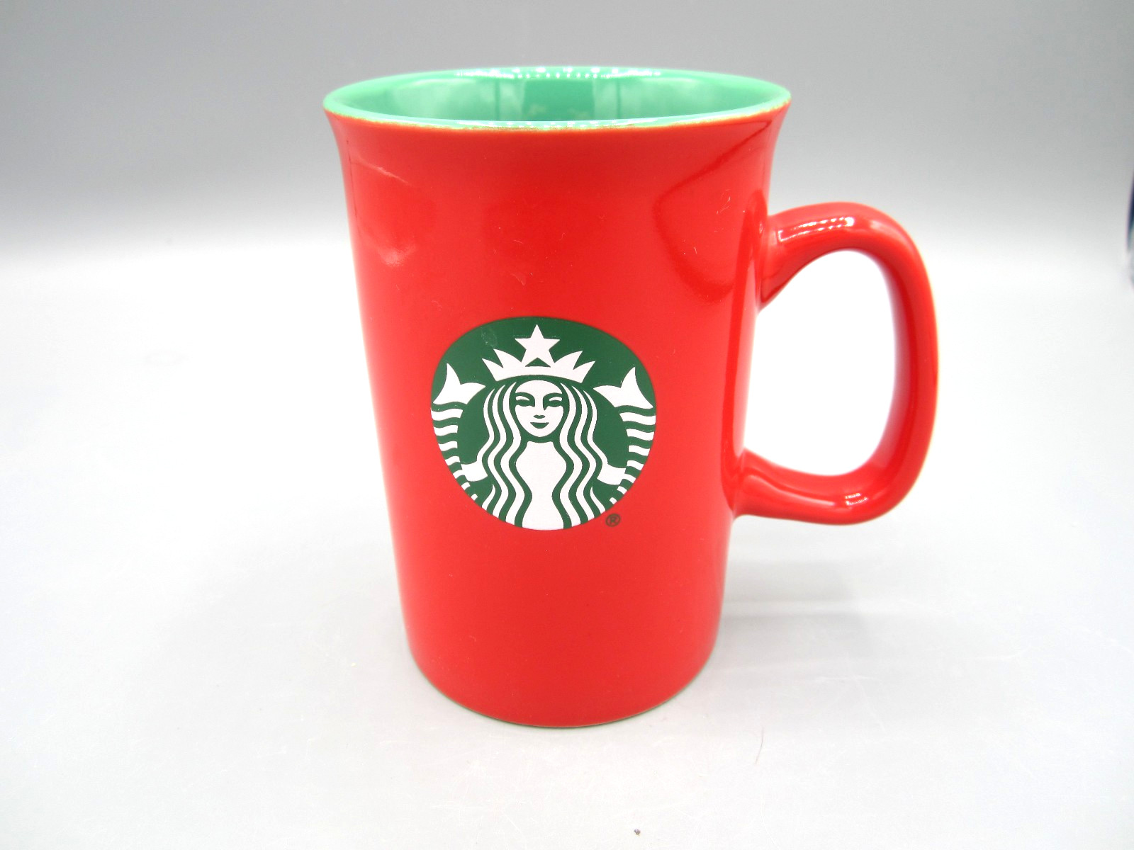 Starbucks Red, Teal Inside, Green Siren Logo Coffee Tea Mug 10 oz 2024 (13)