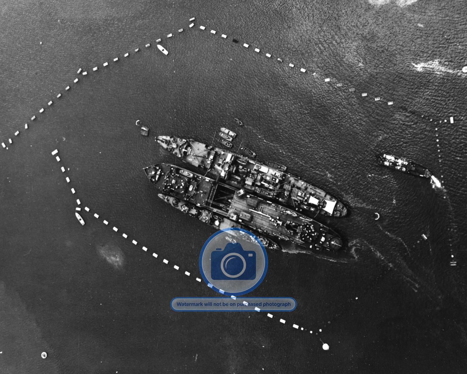 USS VESTAL REPAIR SHIP WITH USS BALLARD PEARL HARBOR 1942 8X10 PHOTO