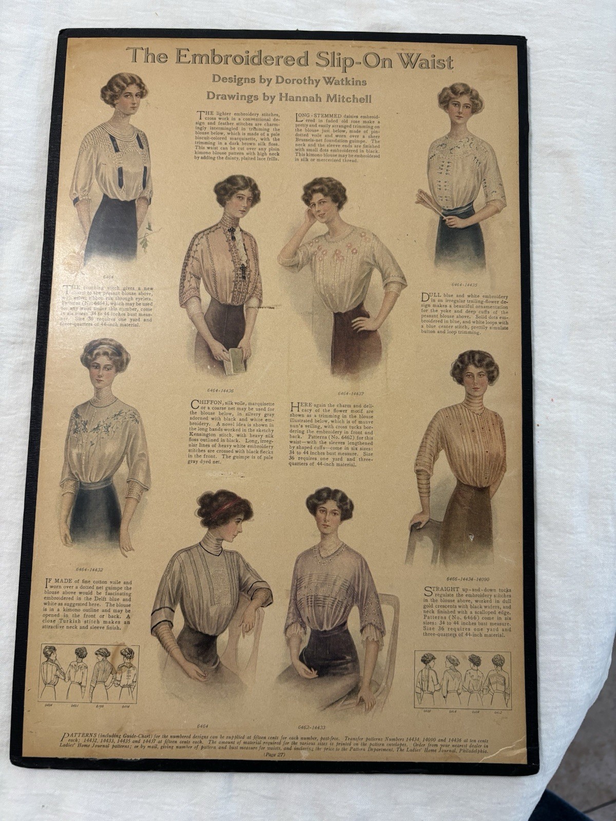 1911 Original Fashion Print - Embroidered Slip-on Waists, Jackets, Hoods, Shawl