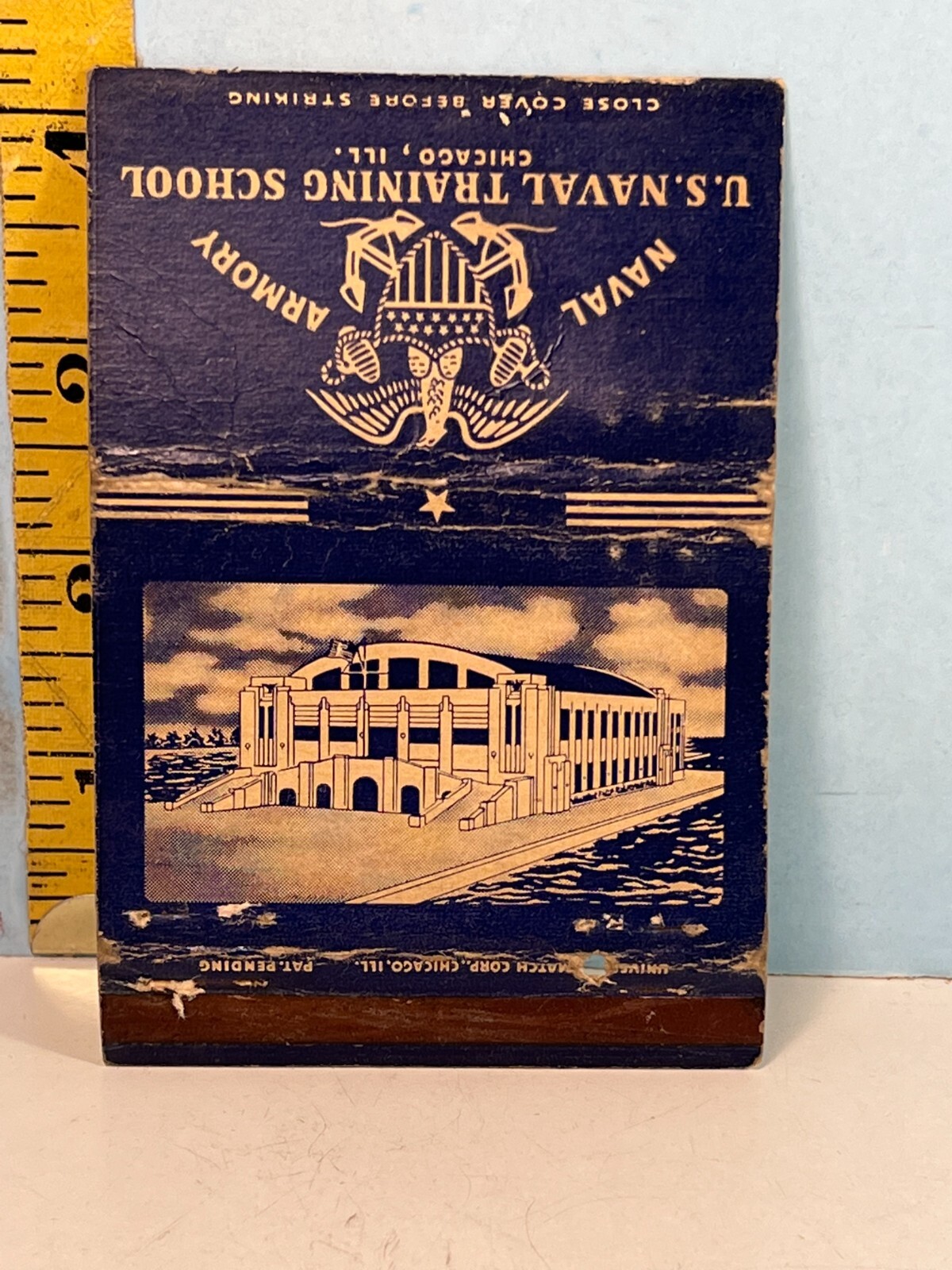 U.S. Naval Training School Naval Armory Billboard Matchbook U.S. Naval Training School Naval Armory Billboard Matchbook