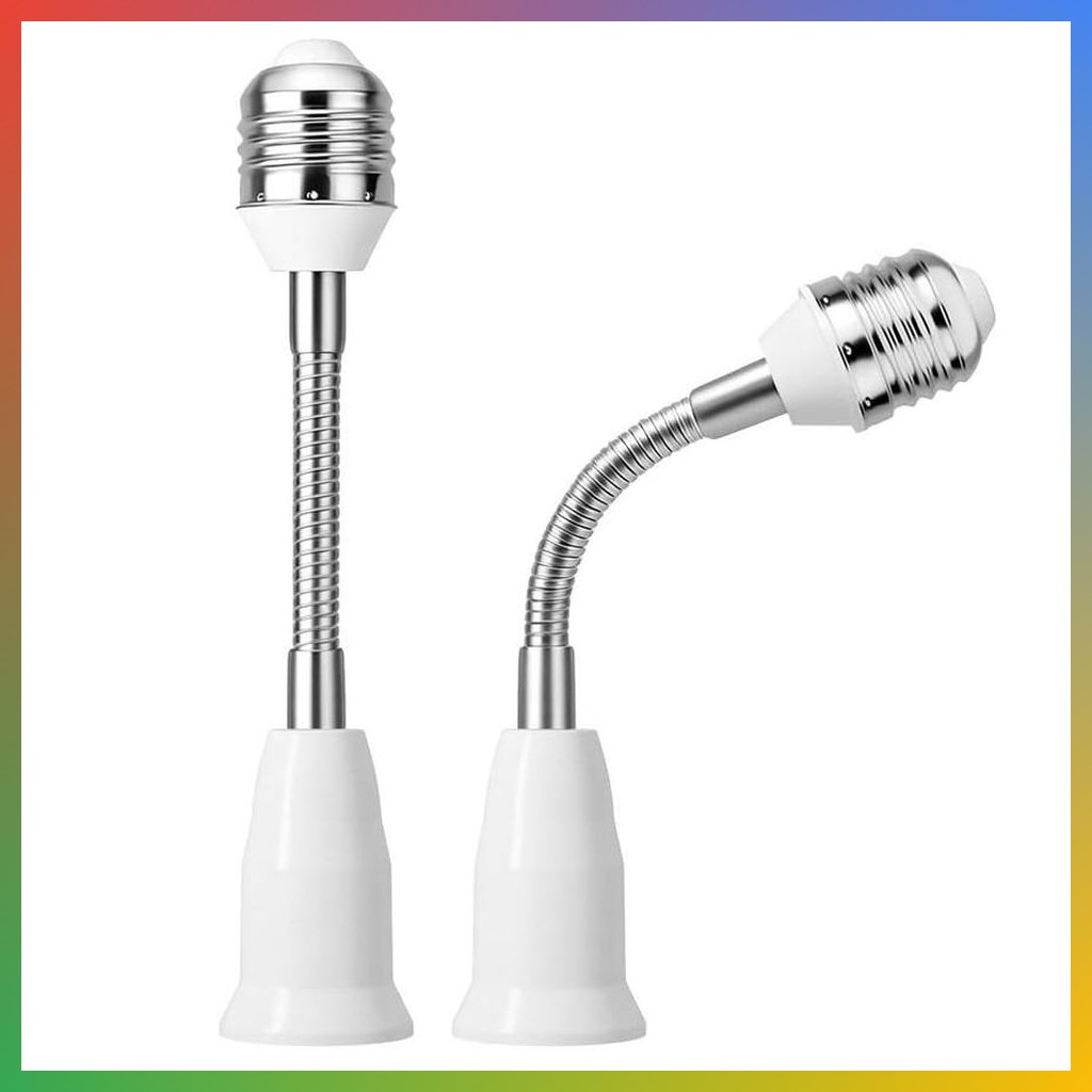 E26 Socket Extender 6 Inch Flexible Bulb Holder Heat Resistant PBT 2 Pack
