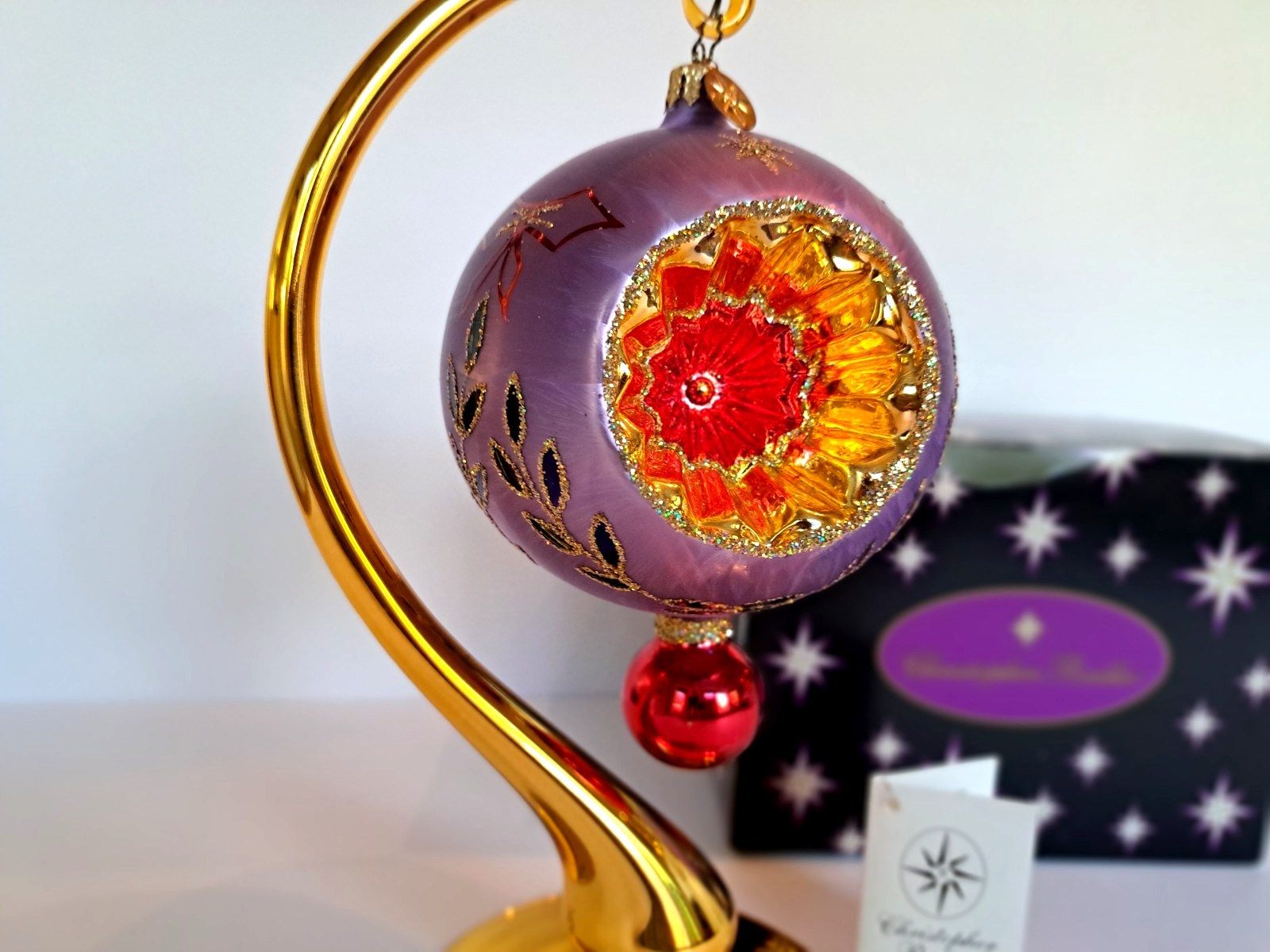2002 Christopher Radko Ice Ball Beauty Purple & Red 5\