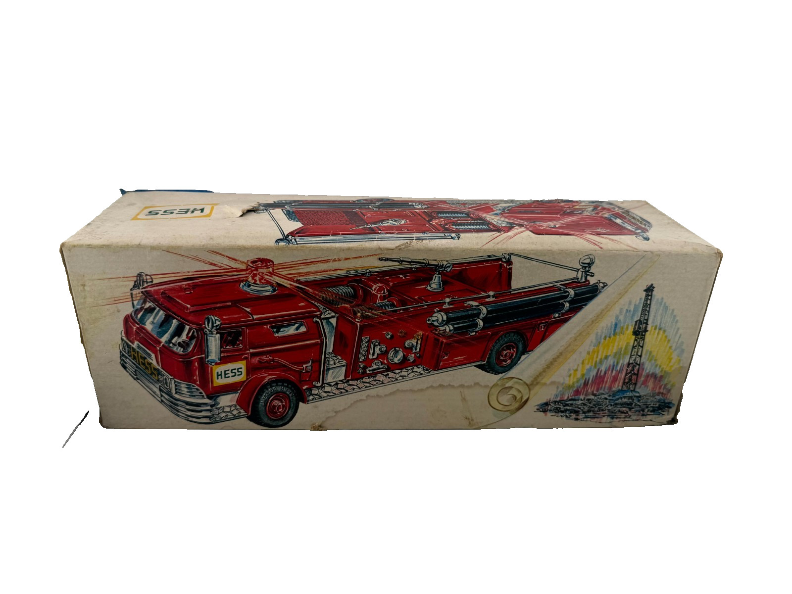 Vintage 1970 Hess Fire Truck Pumper Toy w/ Original Box & Loose Accessories