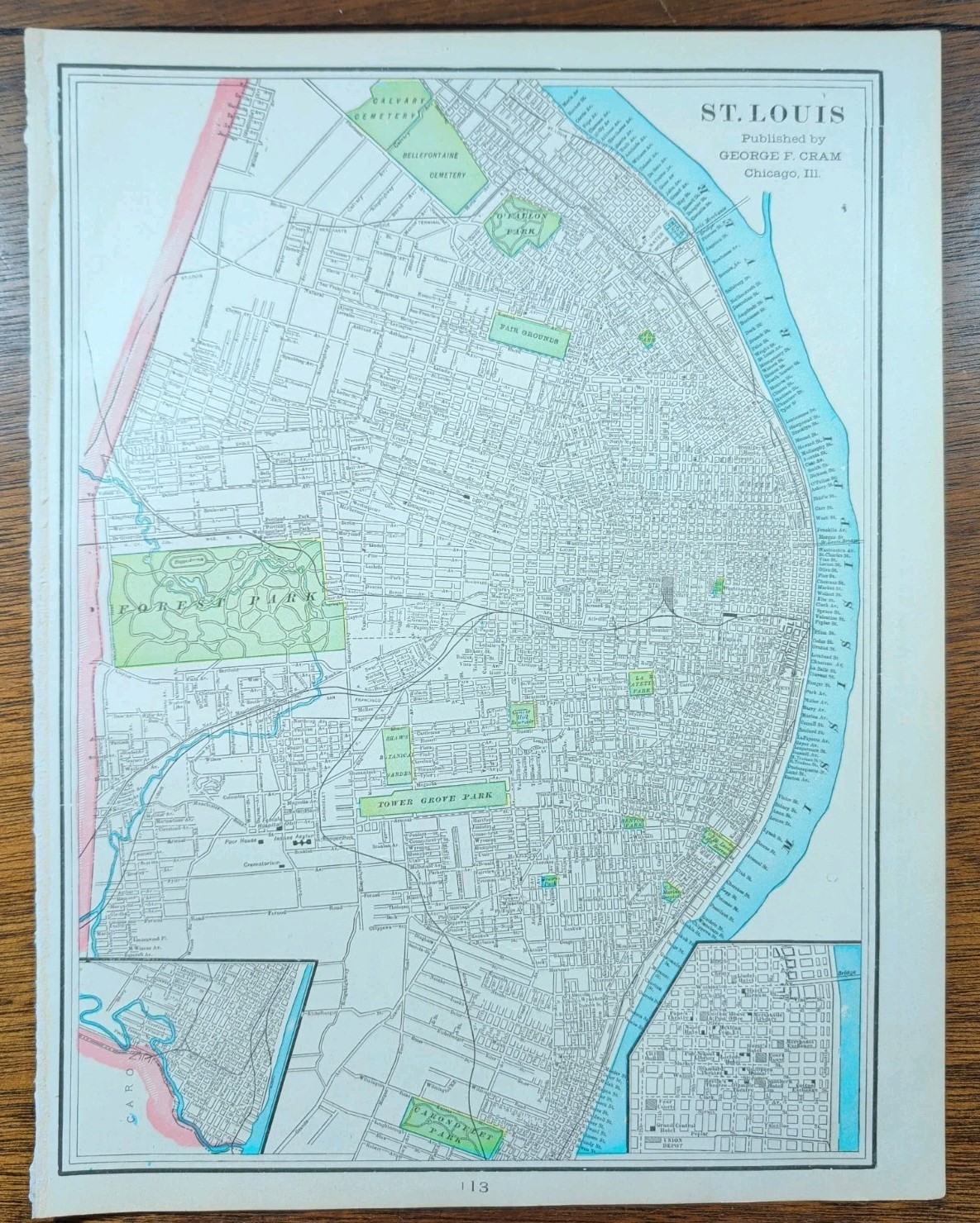 Vintage 1902 ST LOUIS MISSOURI Map 11\