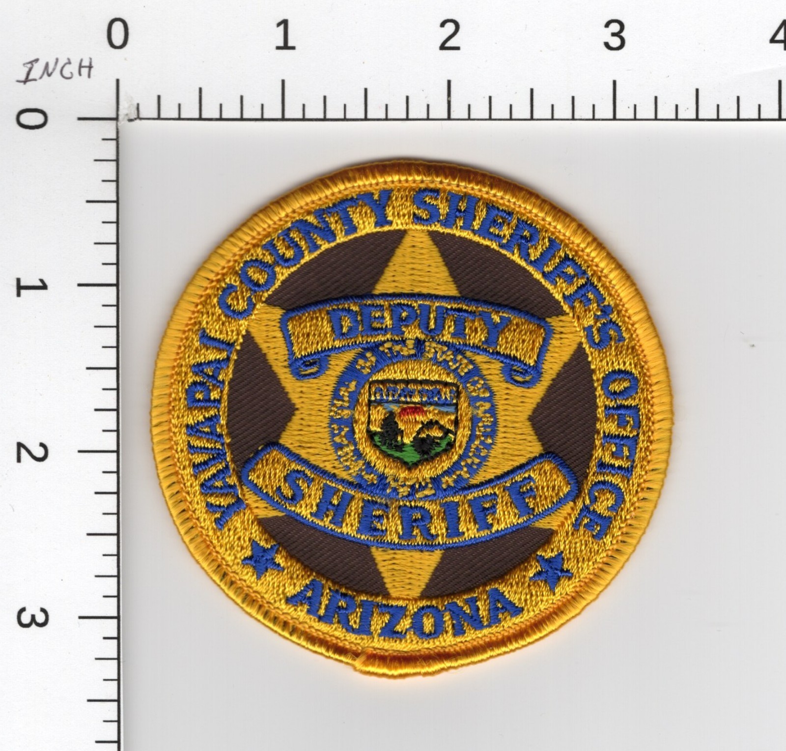 YAVAPAI COUNTY DEPUTY SHERIFF'S OFFICE ^ ARIZONA CIRCLE SHAPE POLICE PATCH