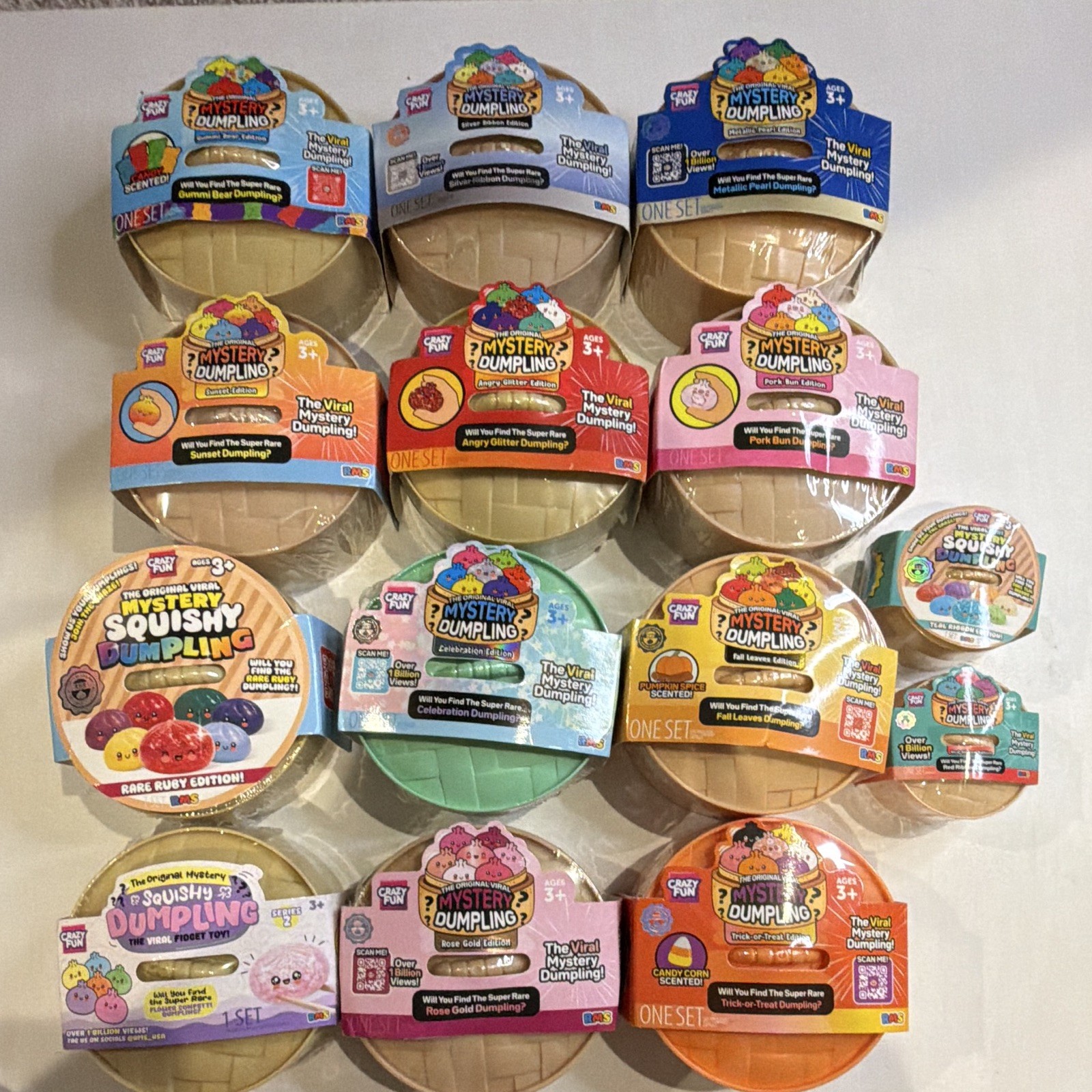 RMS Crazy Fun Mystery Dumpling Lot 14 Rare HTF Editions Sealed Collector Set