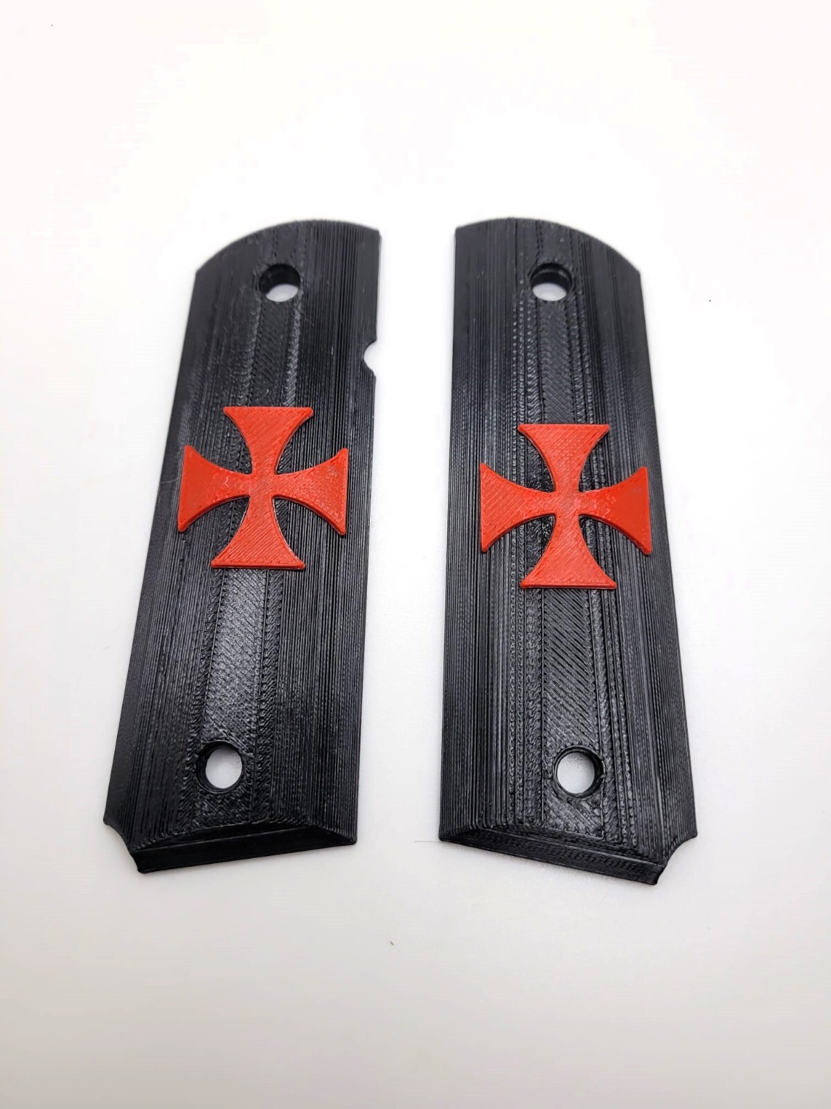 Full-Size 1911 Custom-Designed Grips with Templar Cross Design.