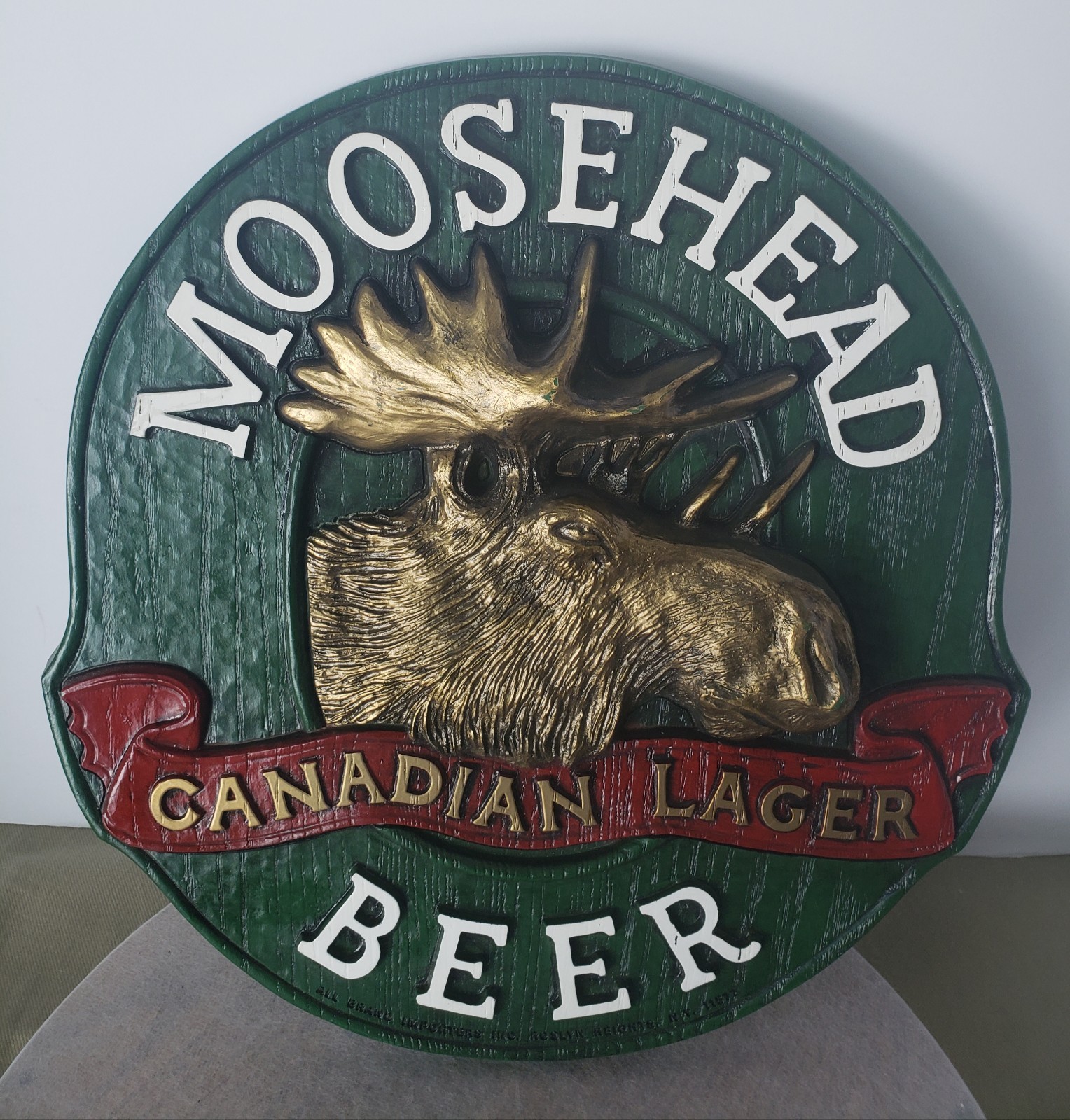 Moosehead Canadian Lager Beer 3D Sign Plastic Wall Plaque Bar 13” Vintage