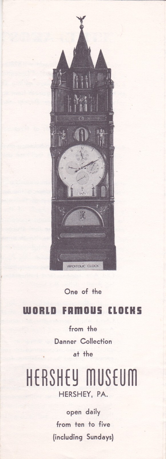1960\'s The Apostolie Clock Hershey Museum Brochure