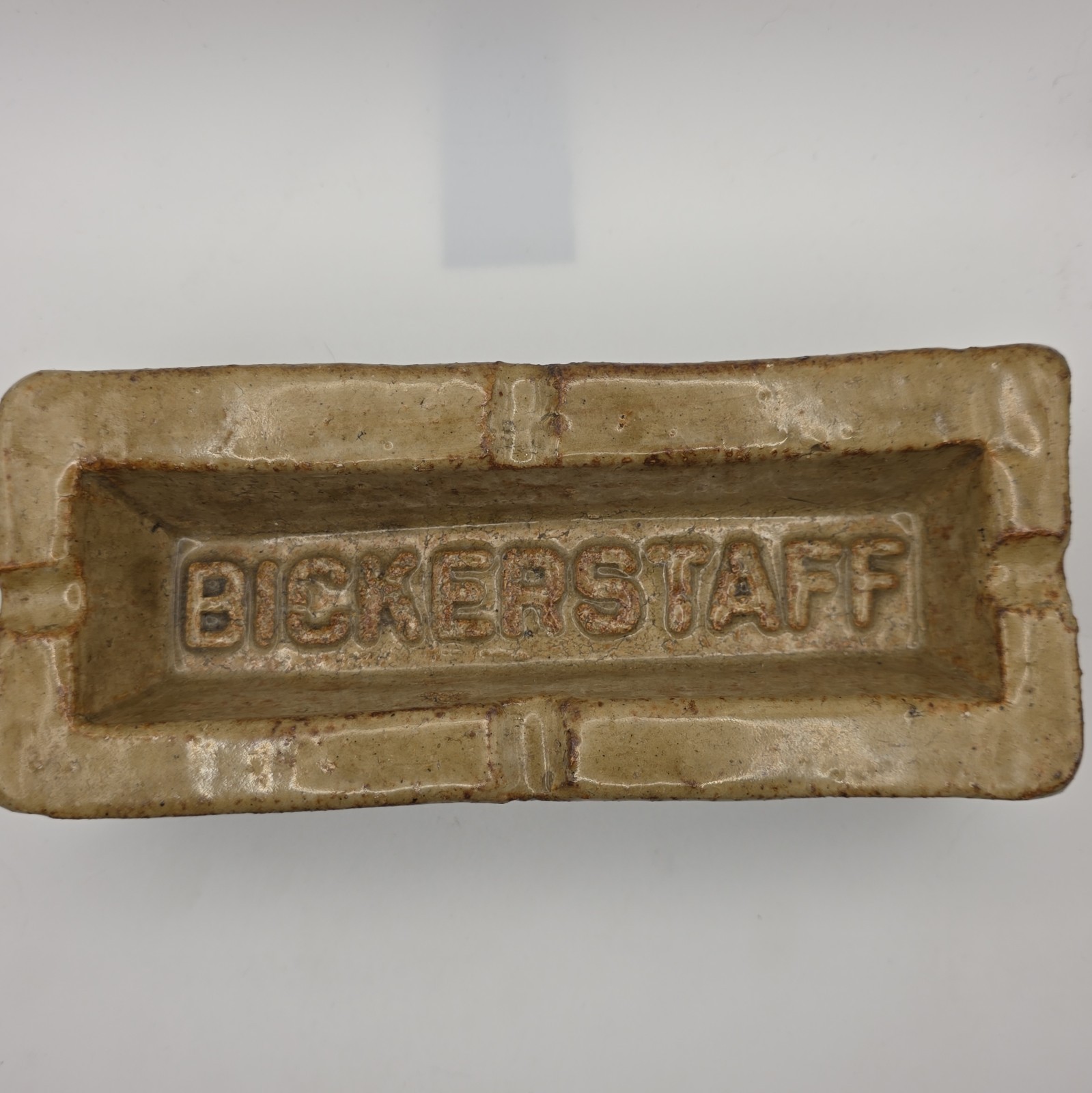 OLD ANTIQUE VINTAGE BICKERSTAFF BRICK COMPANY ADVERTISING ASHTRAY COLUMBUS GA