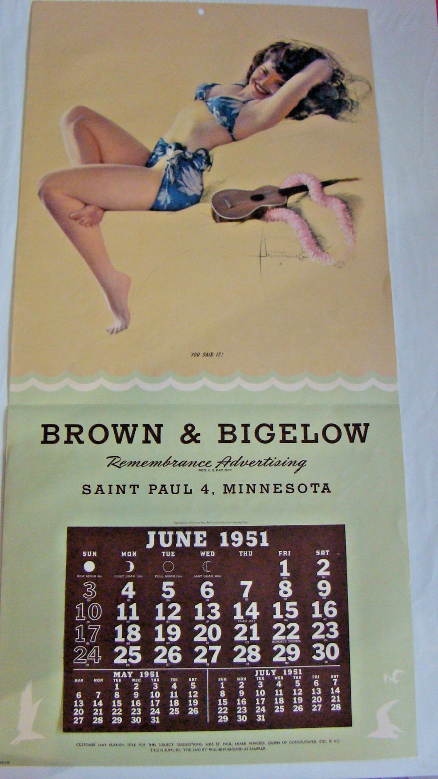 ROLF ARMSTRONG VINTAGE SAMPLE PI UP CALENDAR ROLF ARMSTRONG VINTAGE SAMPLE PI UP CALENDAR