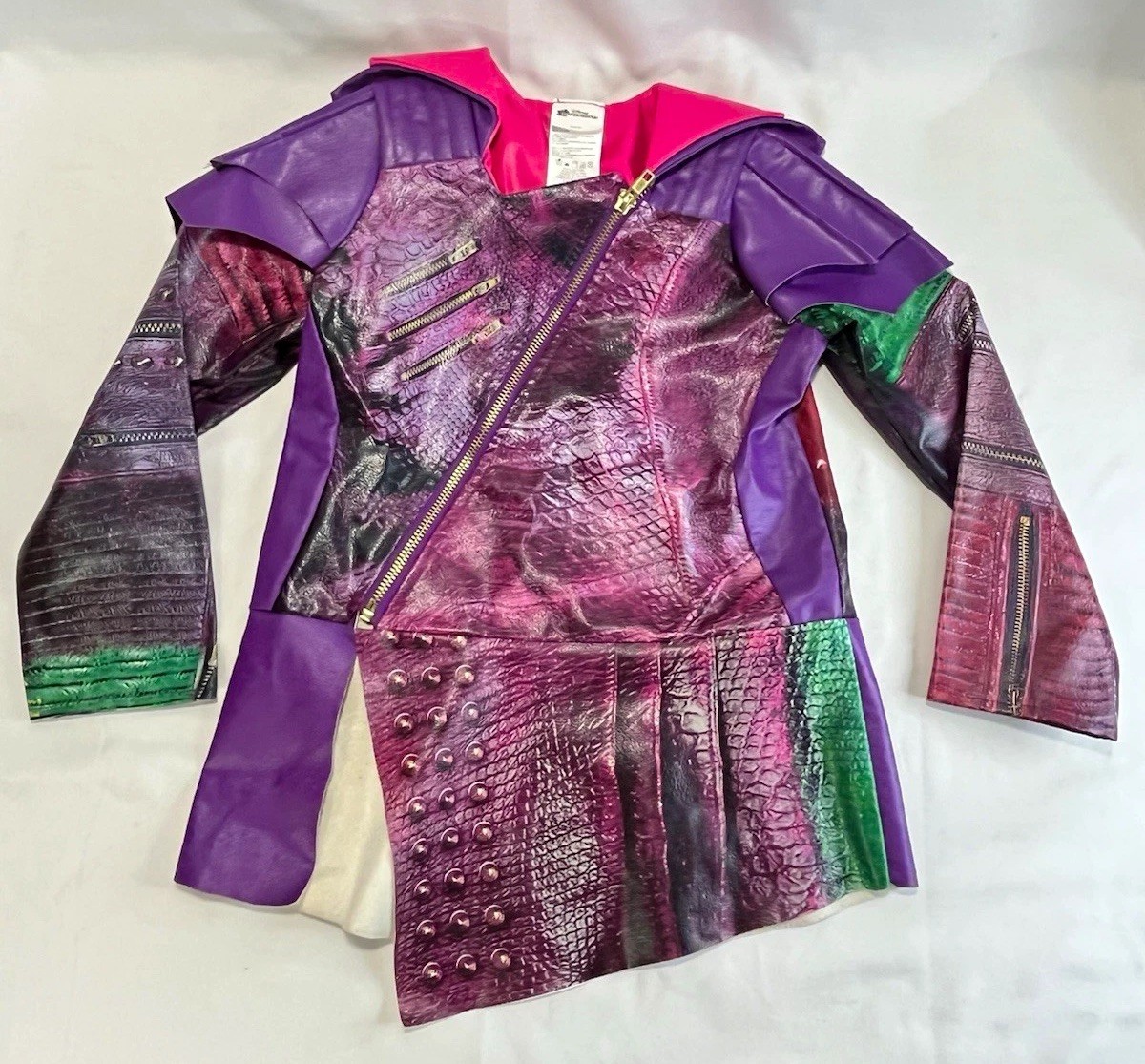 Disney Descendants Mal Costume Jacket Faux Leather Purple Girls Size Small 4-6X