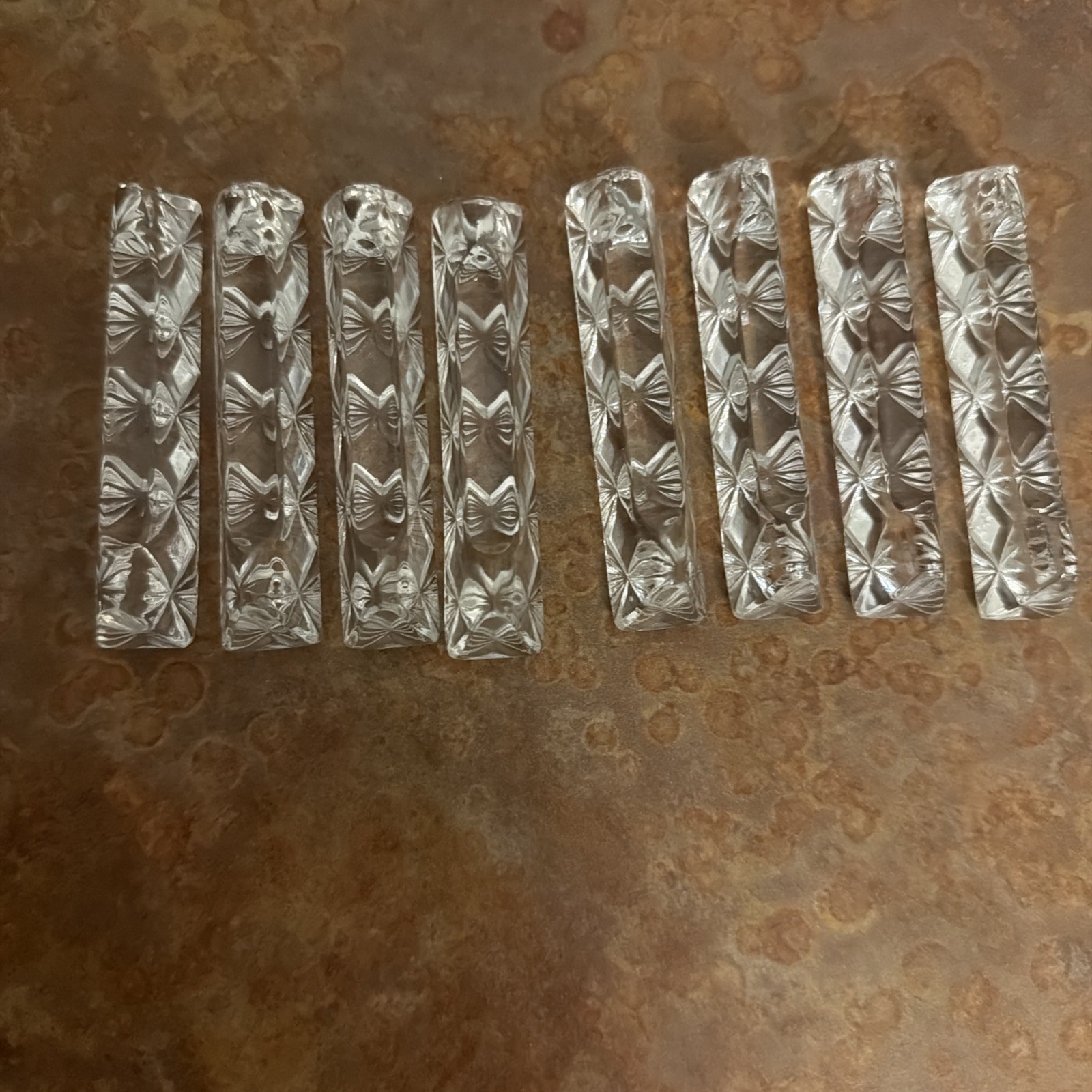Vintage Cut Glass/Crystal Knife Rests, set of eight