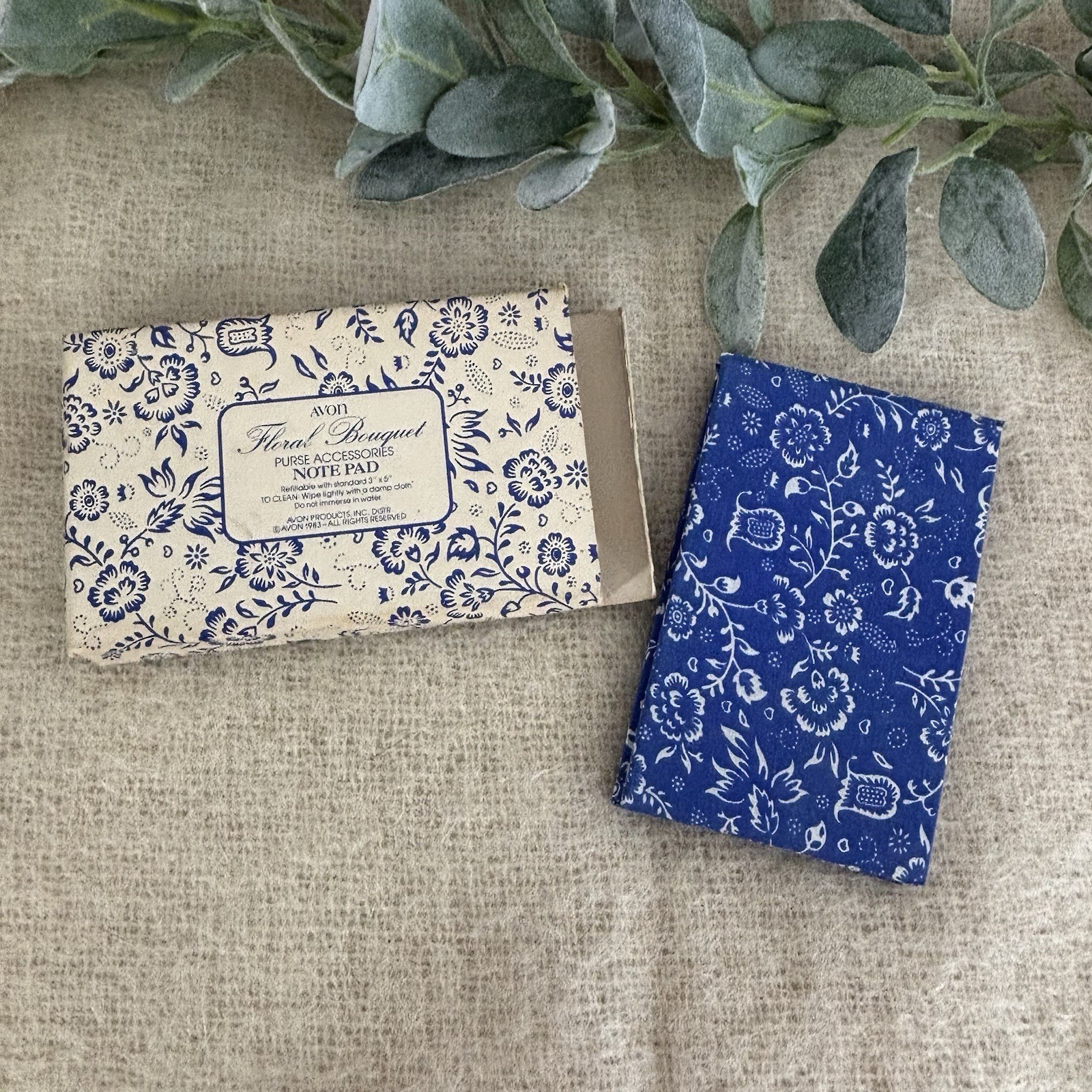 Vintage Avon Floral Bouquet Purse Accessories Note Pad In Box 1983 Refillable 