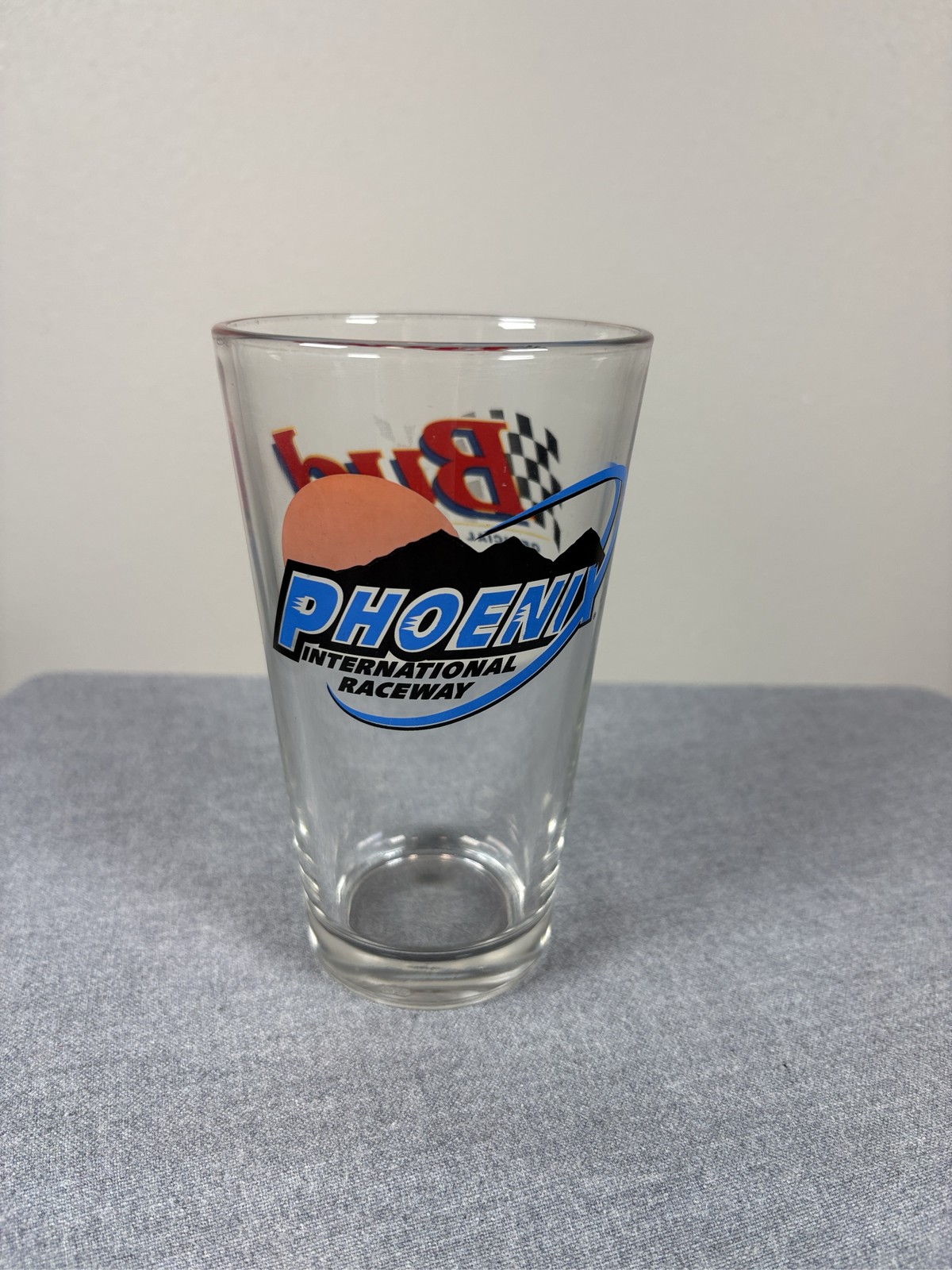 Budweiser Pint Glass Phoenix International Raceway NASCAR Beer Glass Budweiser Pint Glass Phoenix International Raceway NASCAR Beer Glass