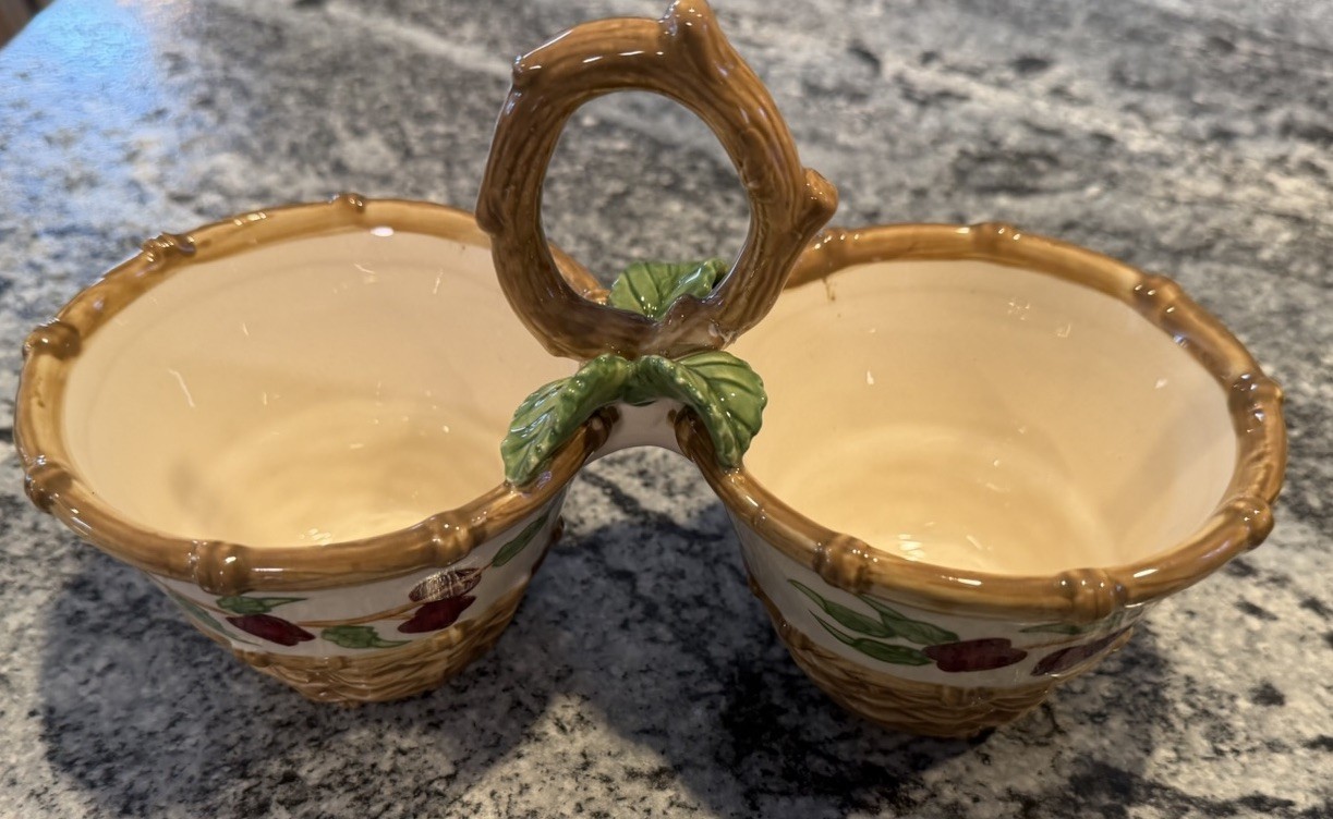 Vintage Apple Theme Condiment Server Dish