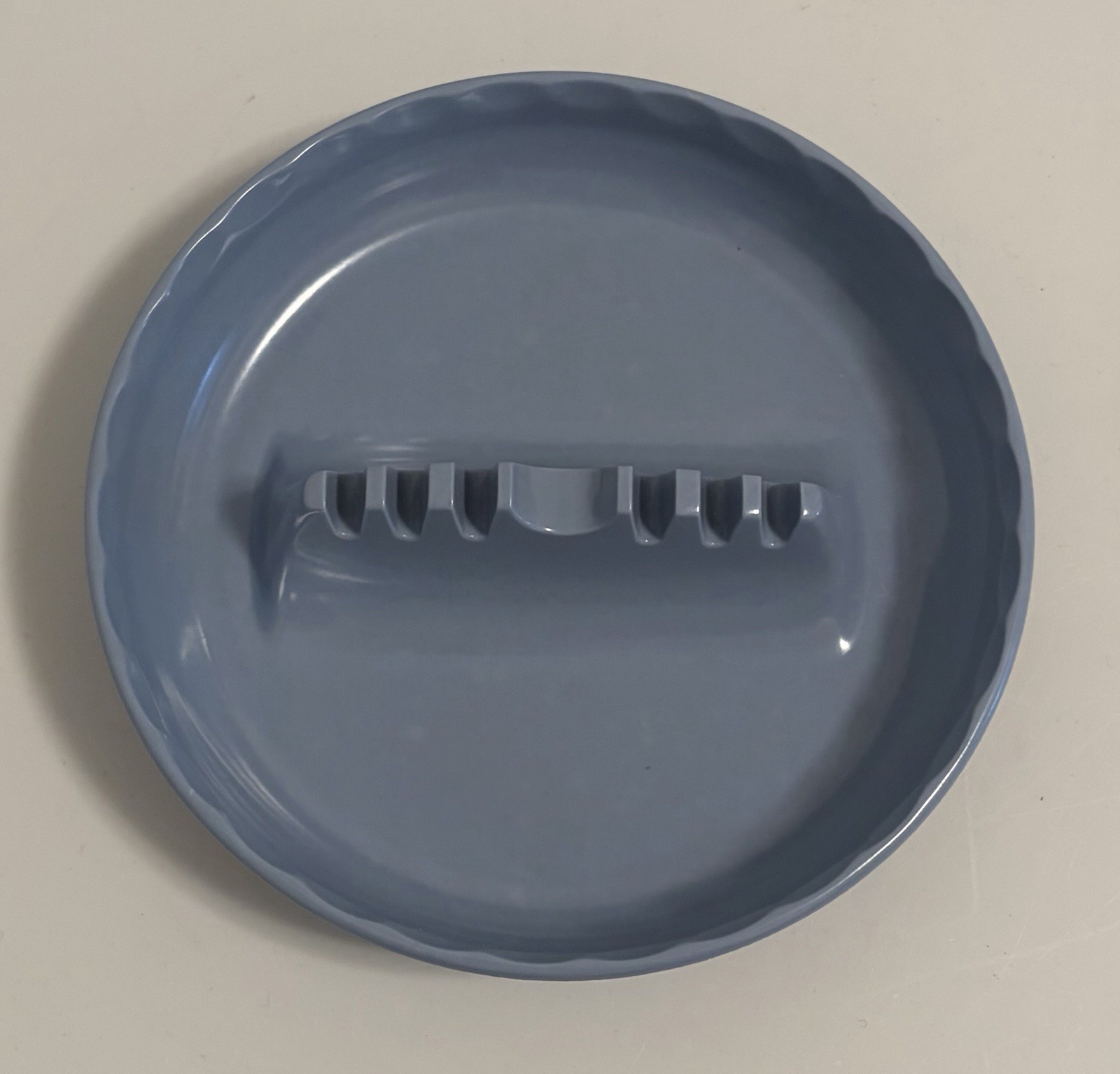 Ges-Line 341 Round Periwinkle Blue Ashtray - Vintage Melamine Barware - Dive Bar