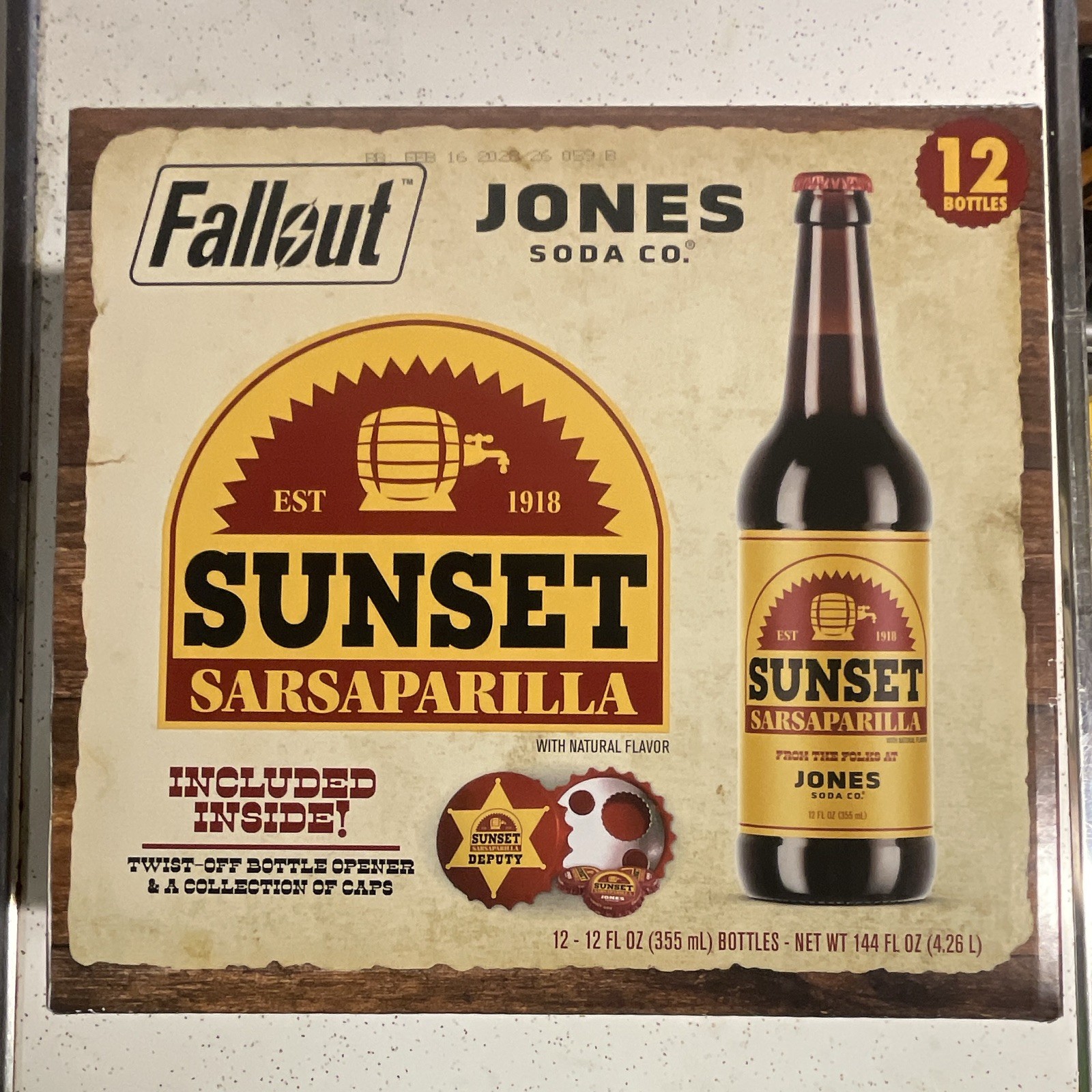 Jones Soda Co Fallout - Sunset Sarsaparilla Case of 12 Bottles Limited Edition Jones Soda Co Fallout - Sunset Sarsaparilla Case of 12 Bottles Limited Edition