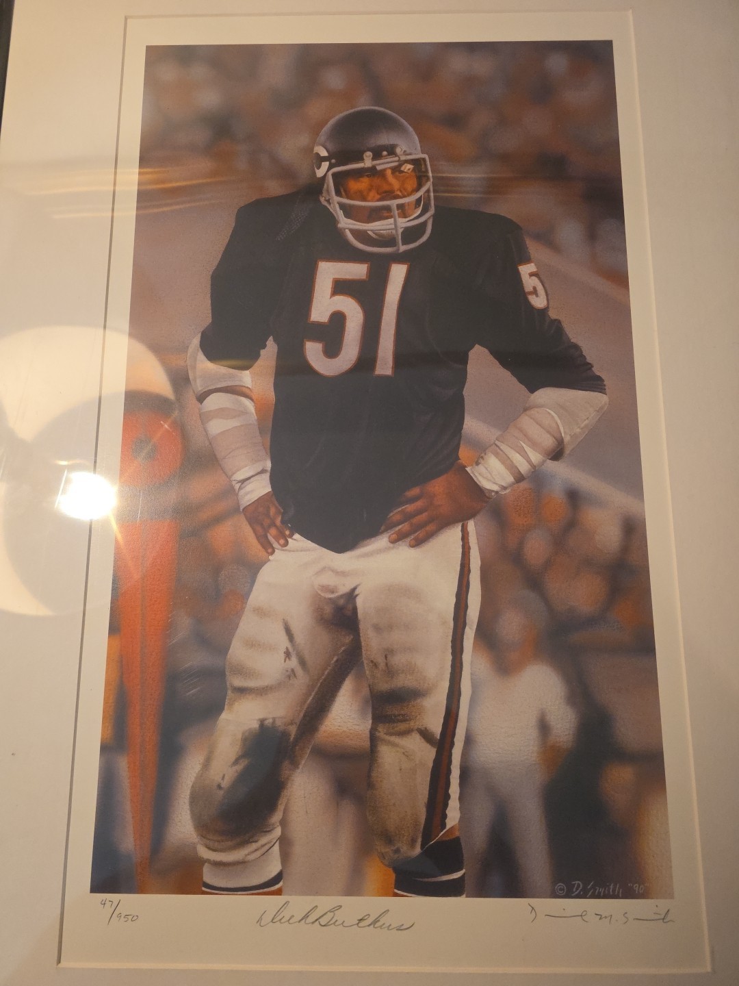 Dick Butkus Signed Bears Daniel Smith 22x13 JSA COA Limited 906/950 Rare Find 🏈