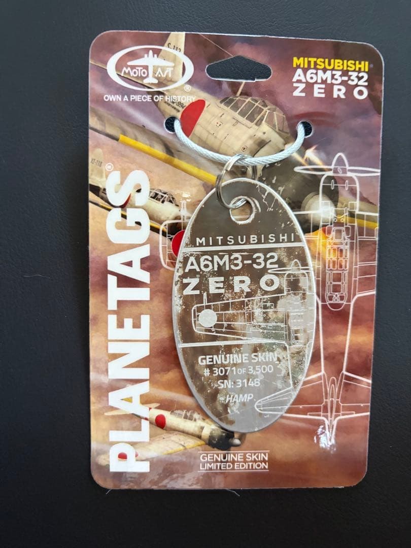 MotoArt PlaneTags Mitsubishi A6M3-32 Zero Genuine Aircraft Skin Tag Limited