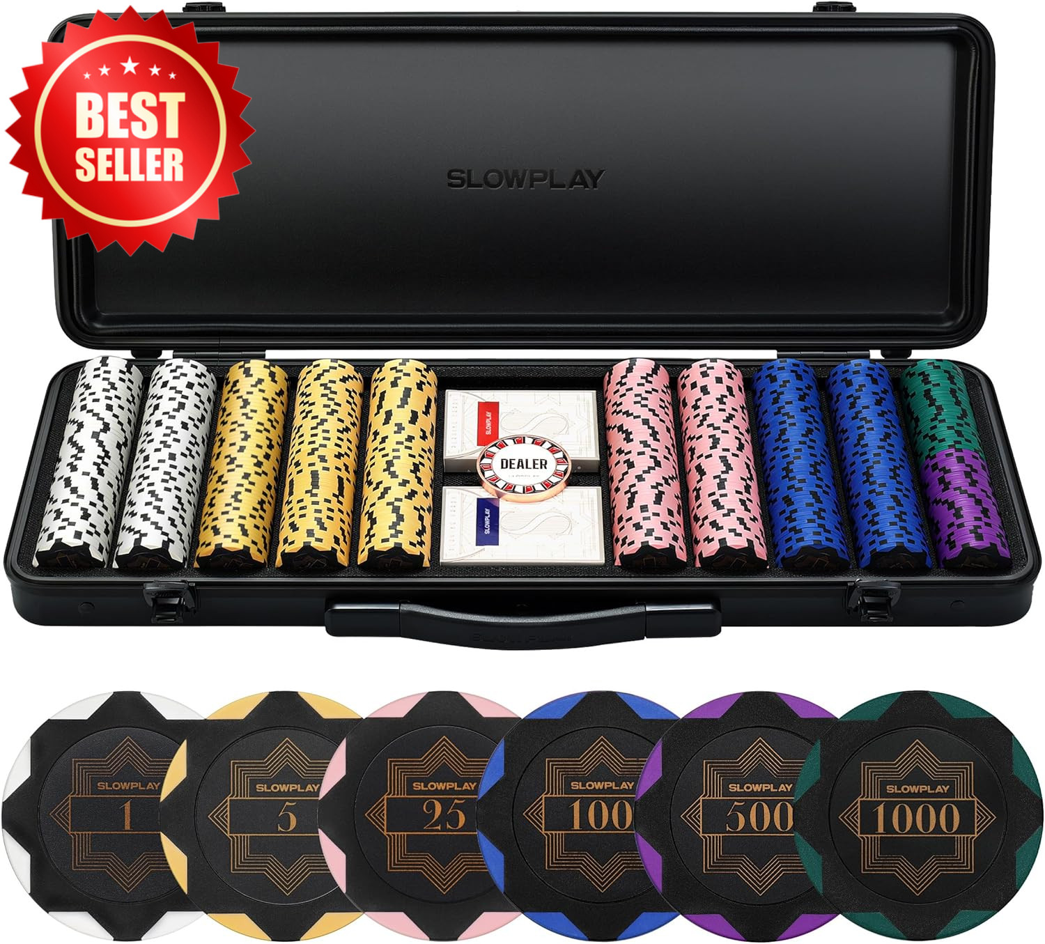 500pc 14g Clay Poker Chips Set Texas Hold\'em Numbered Case US