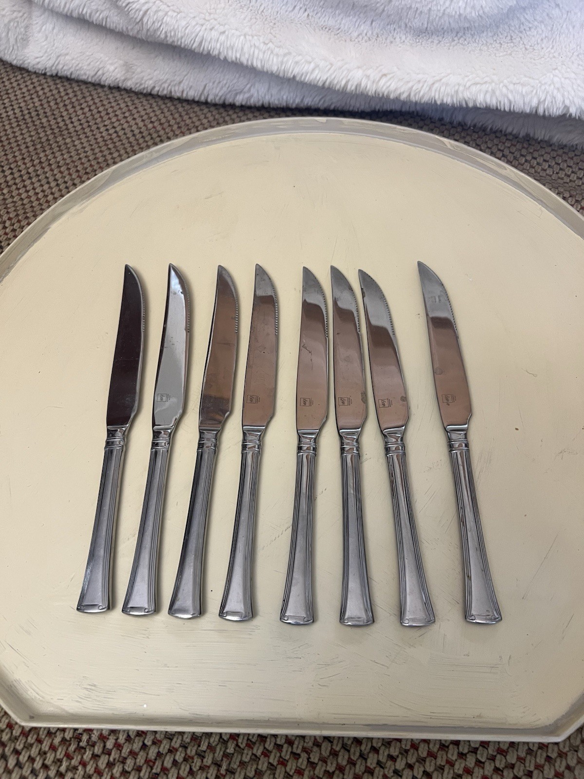 Lot Of 8 Mikasa Edinboro Steak Knives Stainless Lot Of 8 Mikasa Edinboro Steak Knives Stainless