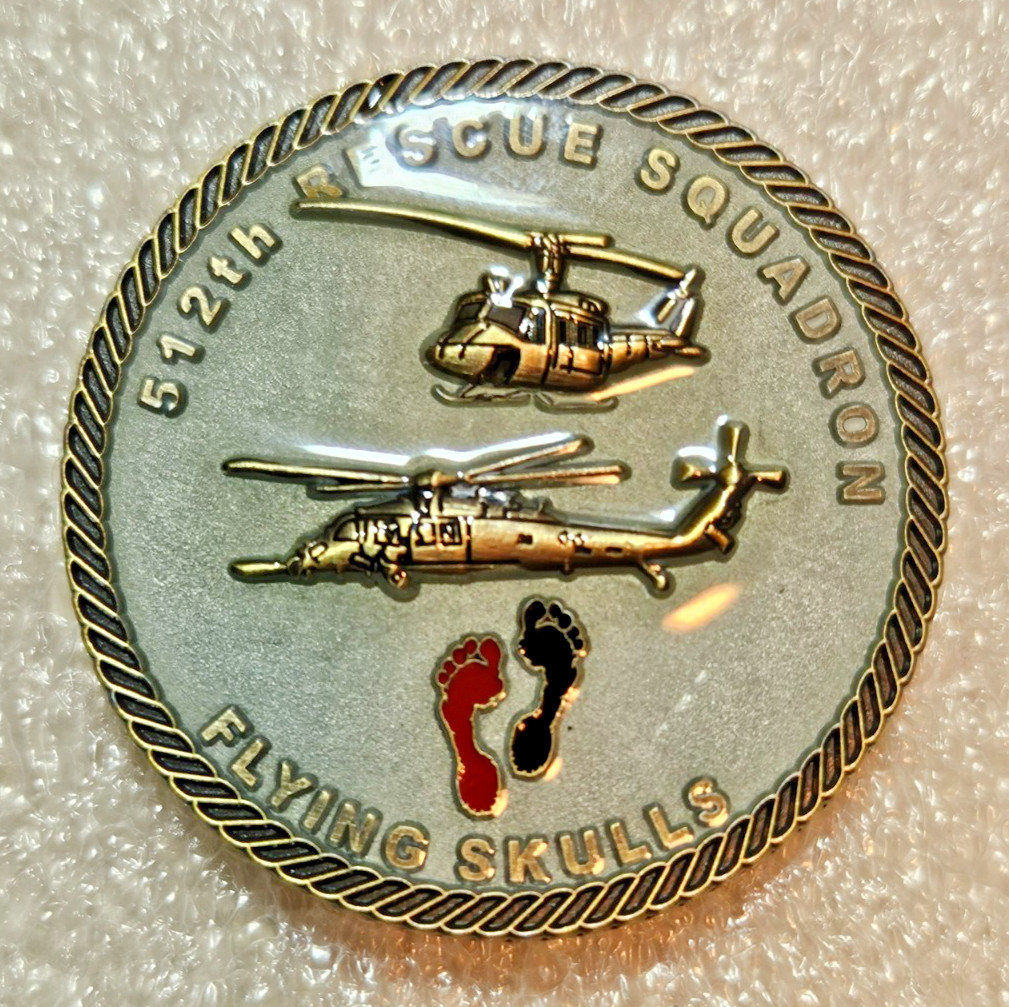 USAF 512 Rescue Squadron Flying Skulls Challenge Coin 2018 44mm