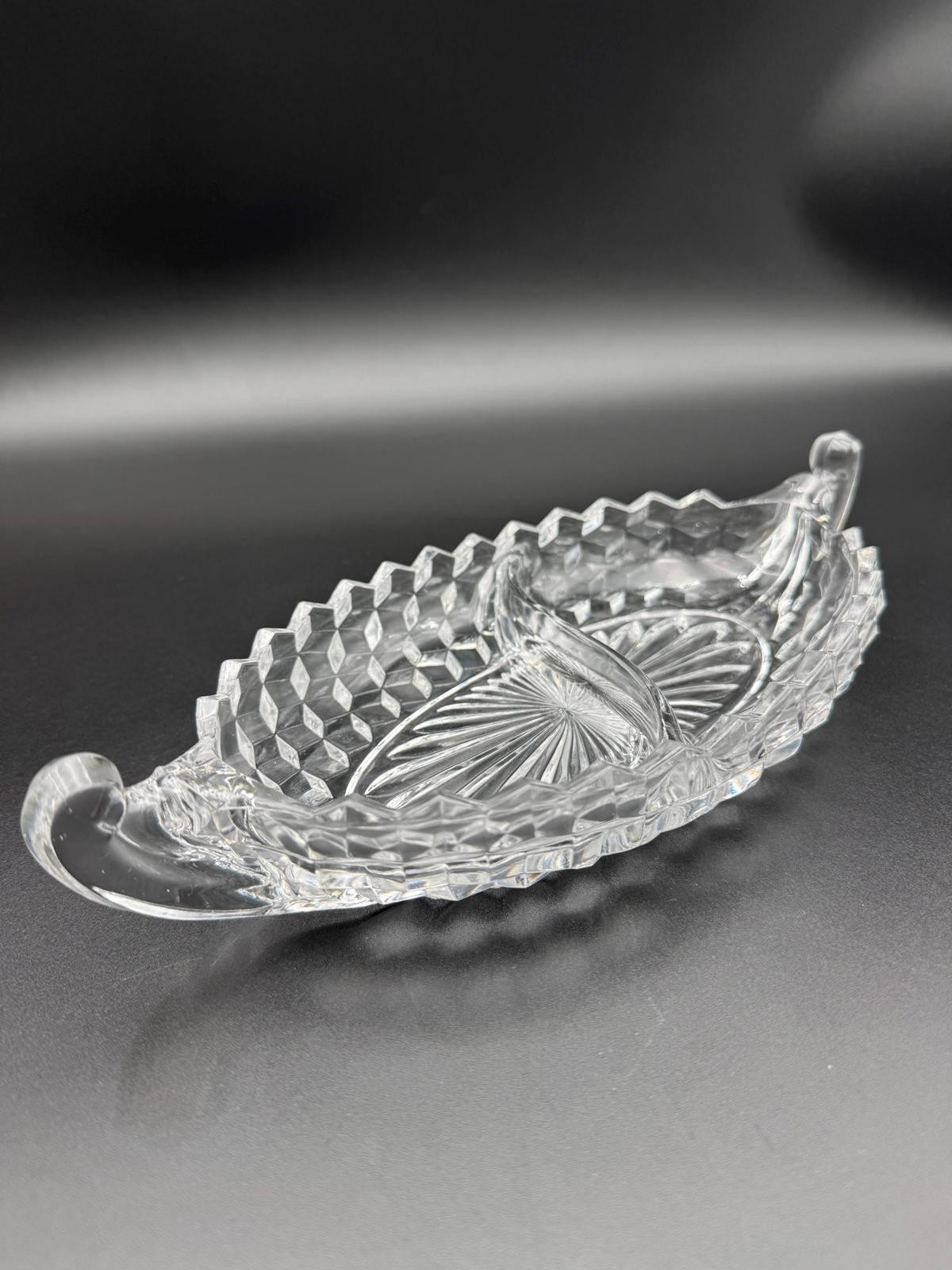 Vintage Crystal Fostoria Relish Dish